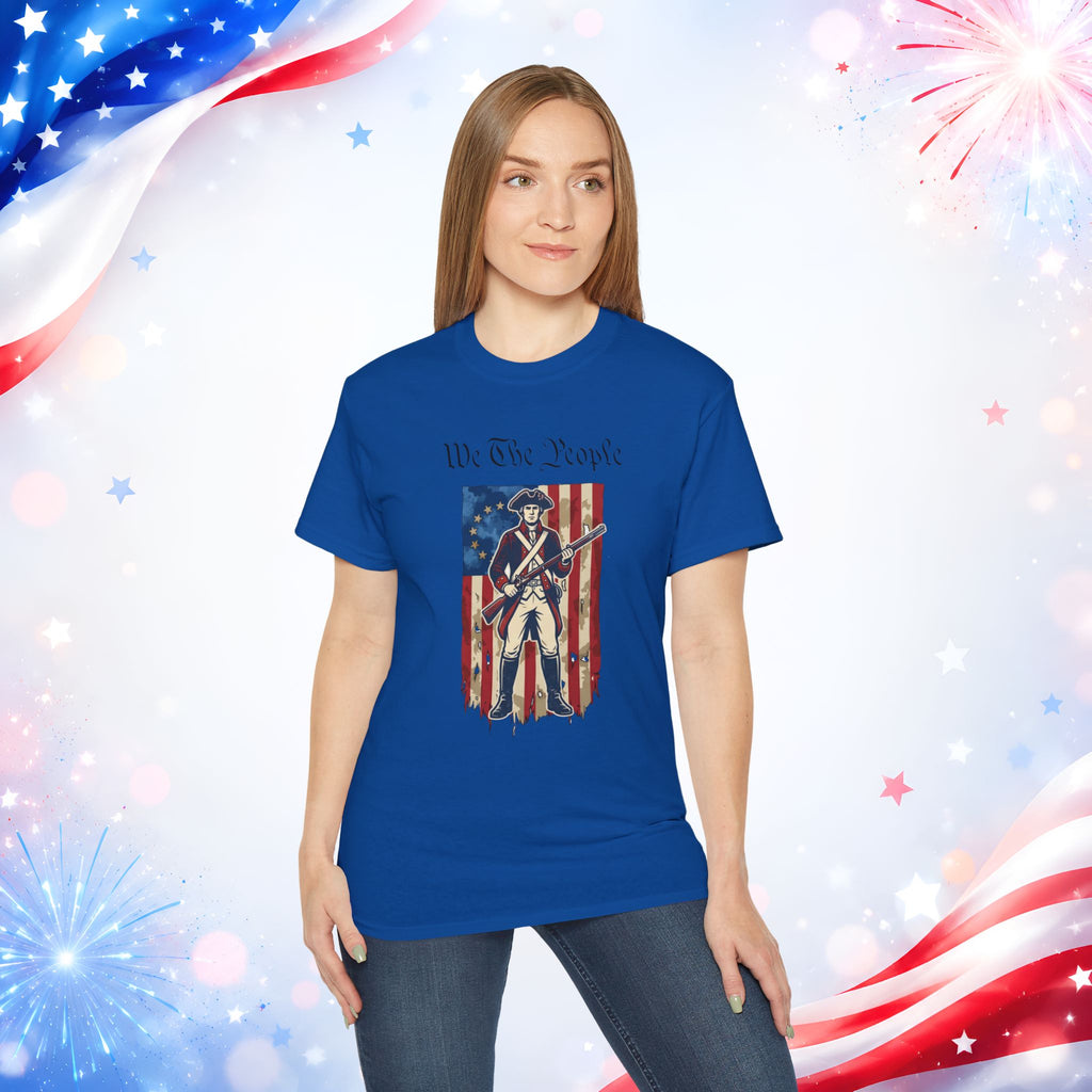 Revolutionary Soldier 4th of July T-Shirt | Vintage American Flag Patriotic Tee