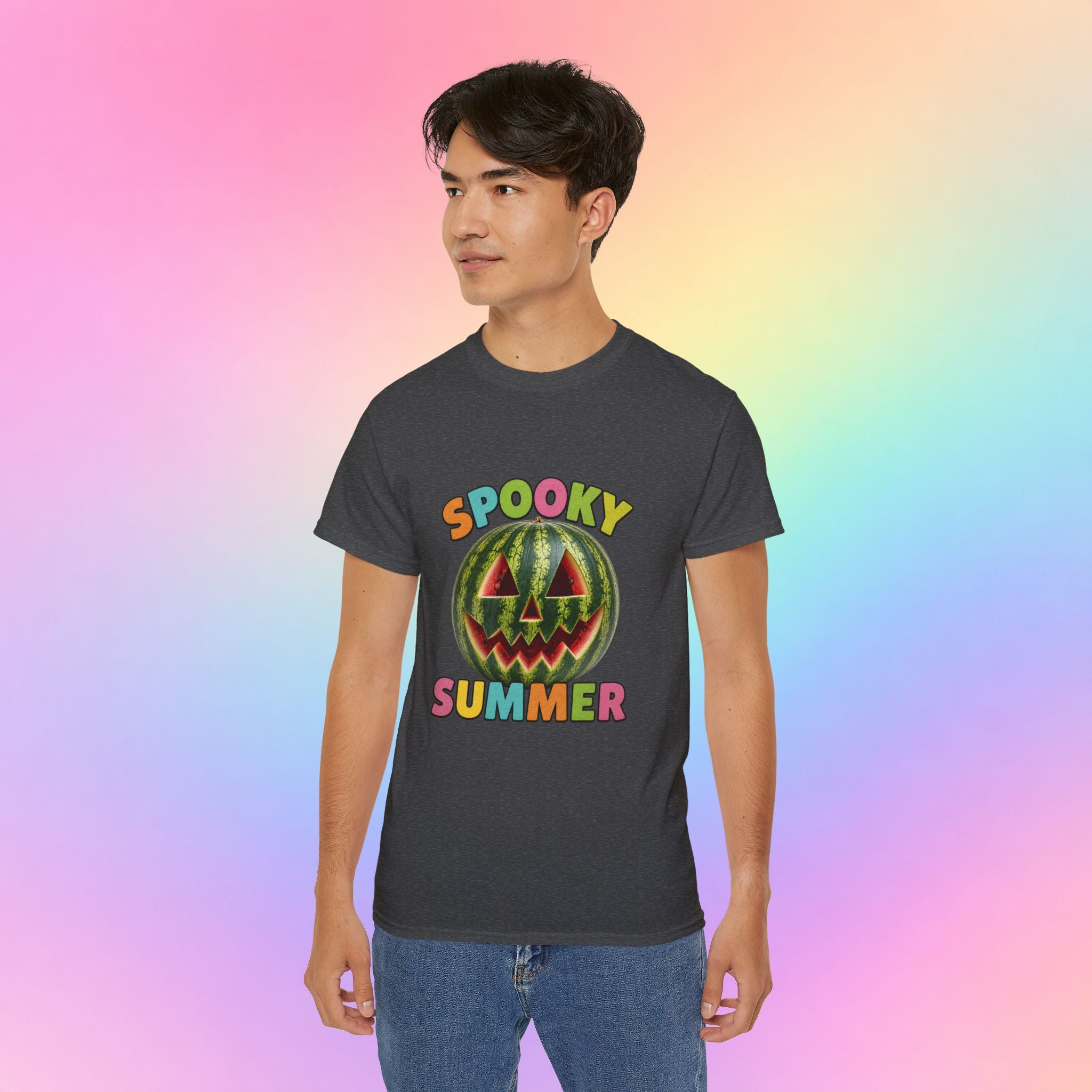 Spooky Summer Watermelon Jack-O’-Lantern T-Shirt | Summerween Halloween Shirt