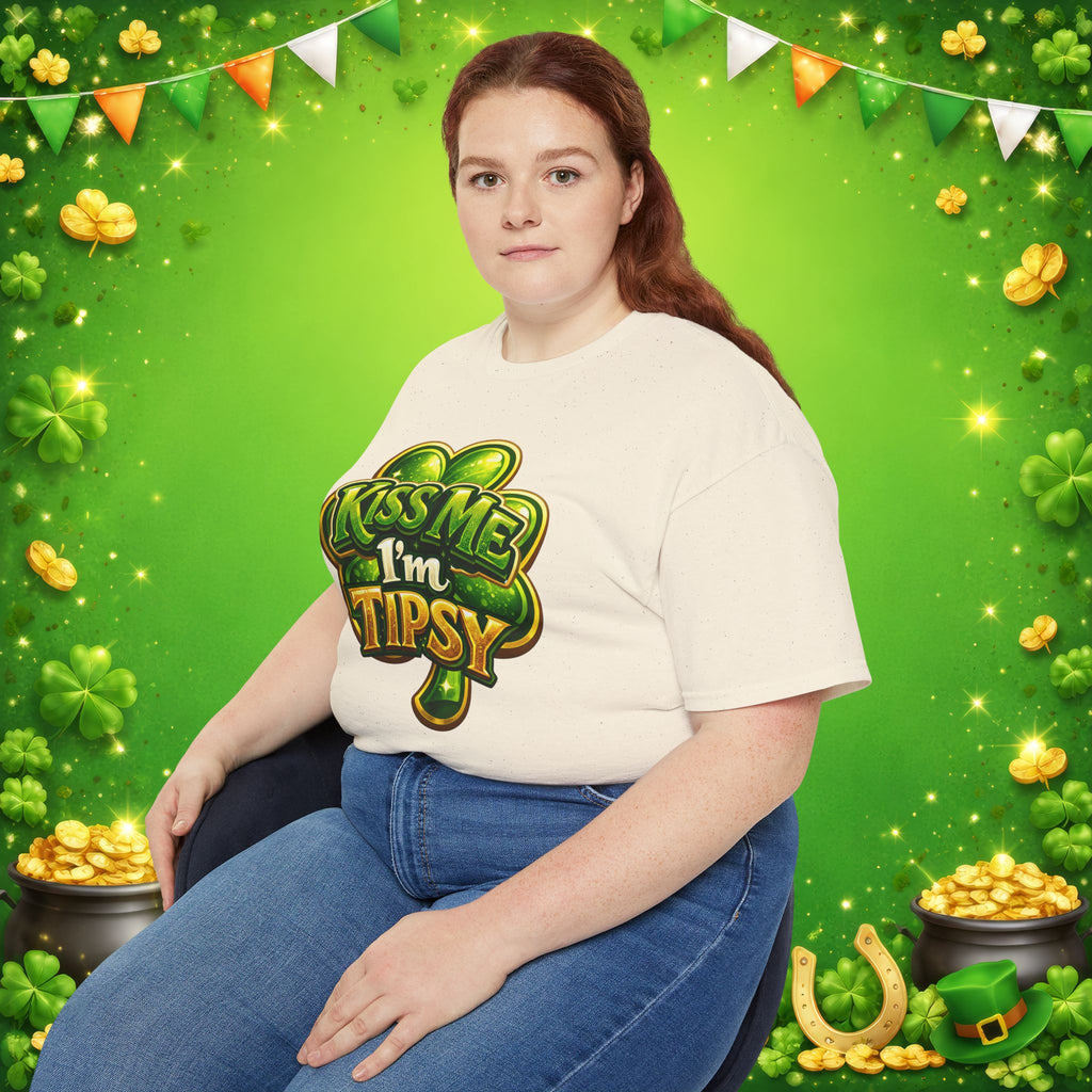 Kiss Me I’m Tipsy St. Patrick’s Day T-Shirt – Funny Irish Drinking Shirt