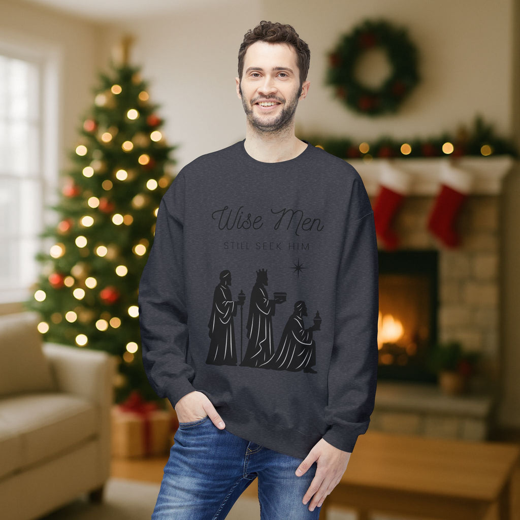 Wise Men Still Seek Him Christian Christmas Sweatshirt – Three Wise Men Nativity Crewneck – Faith Holiday Apparel