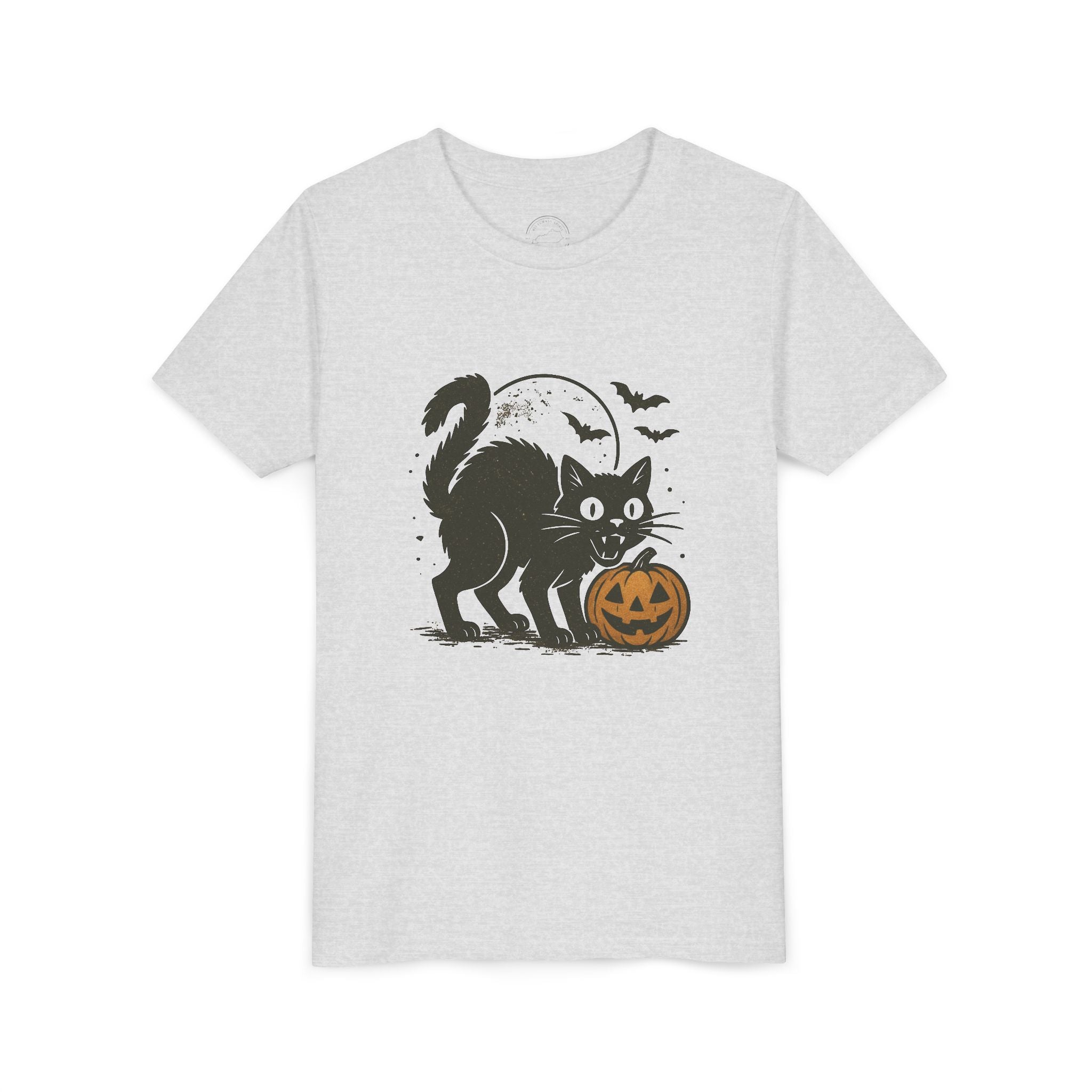 Spooky Black Cat & Jack-O’-Lantern Kids Halloween T-Shirt