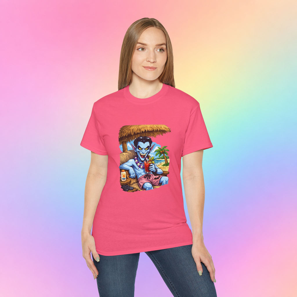 Summerween Vampire Beach Vacation T-Shirt | Spooky Summer Halloween Tee