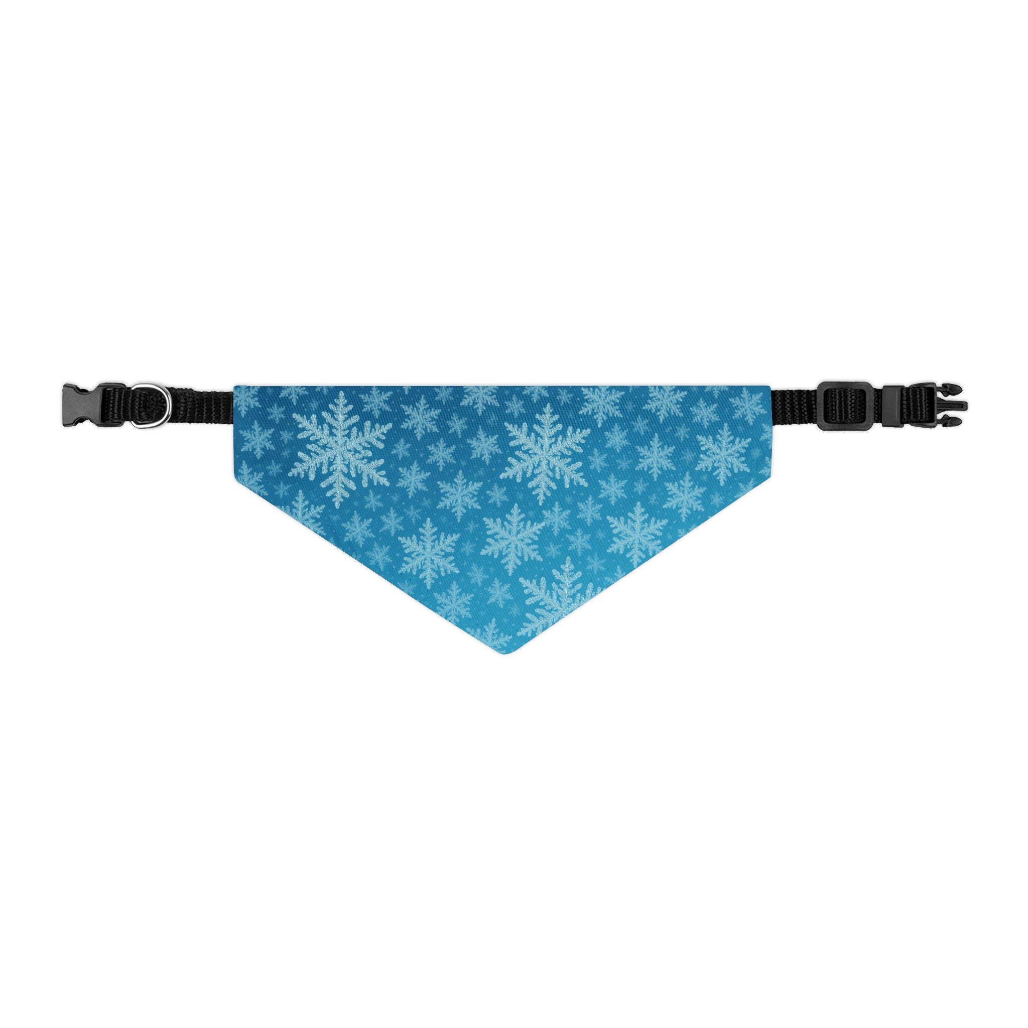 ❄️ Winter Snowflake Pet Bandana – Blue Frost Edition (Multiple Sizes)
