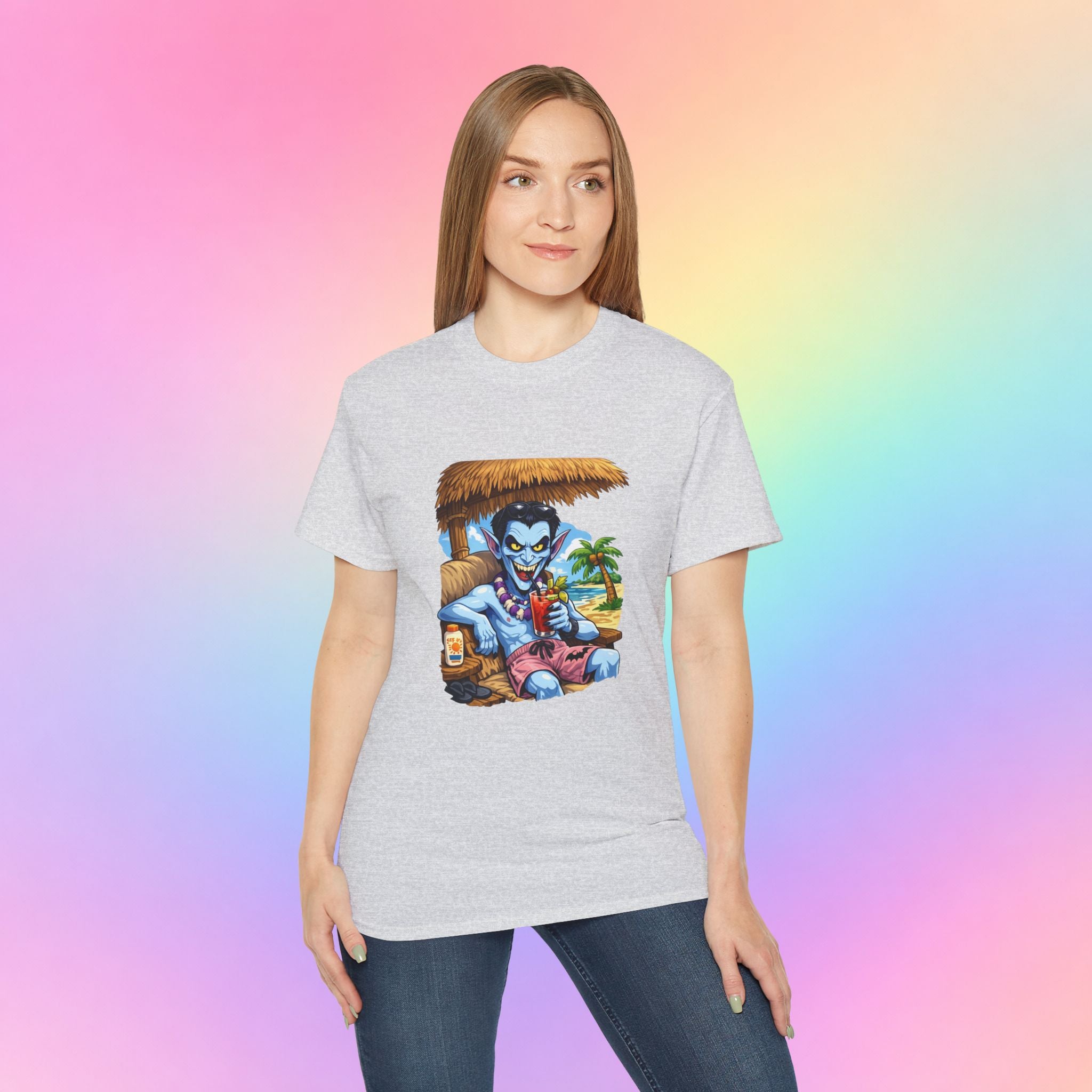 Summerween Vampire Beach Vacation T-Shirt | Spooky Summer Halloween Tee