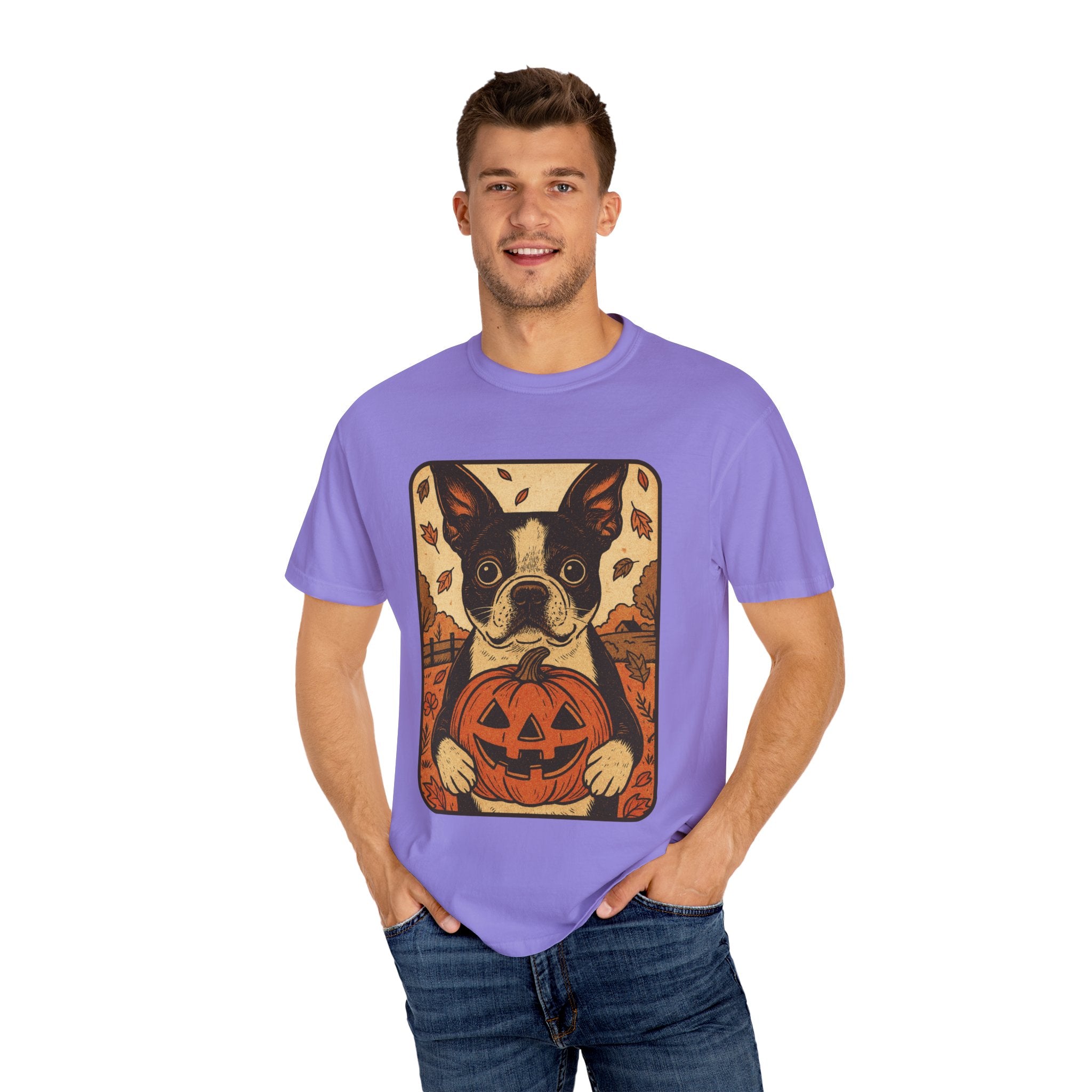 Boston Terrier Pumpkin Pals – Vintage Halloween Tee