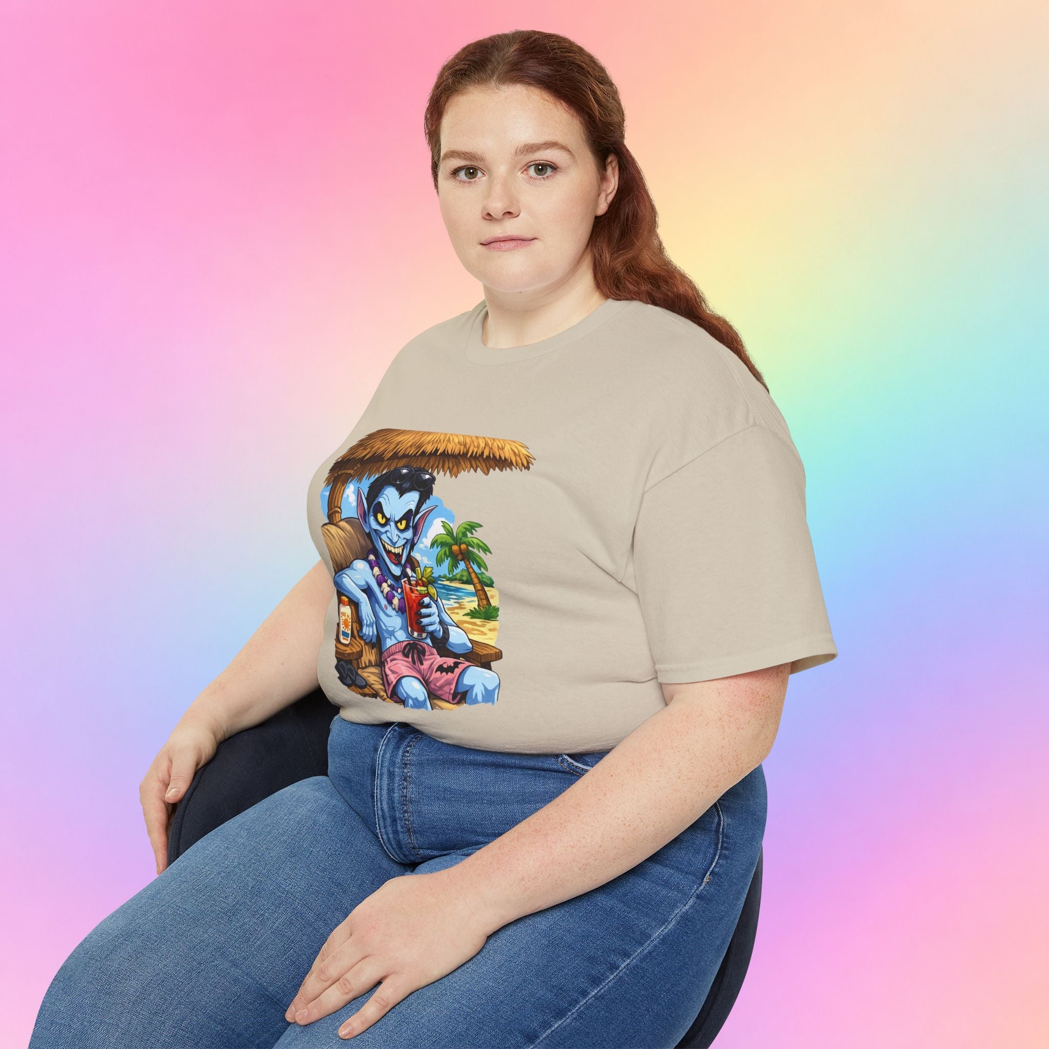Summerween Vampire Beach Vacation T-Shirt | Spooky Summer Halloween Tee