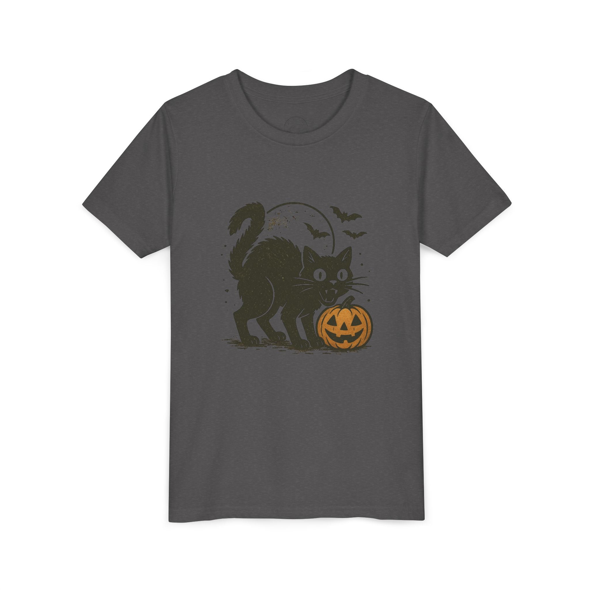 Spooky Black Cat & Jack-O’-Lantern Kids Halloween T-Shirt