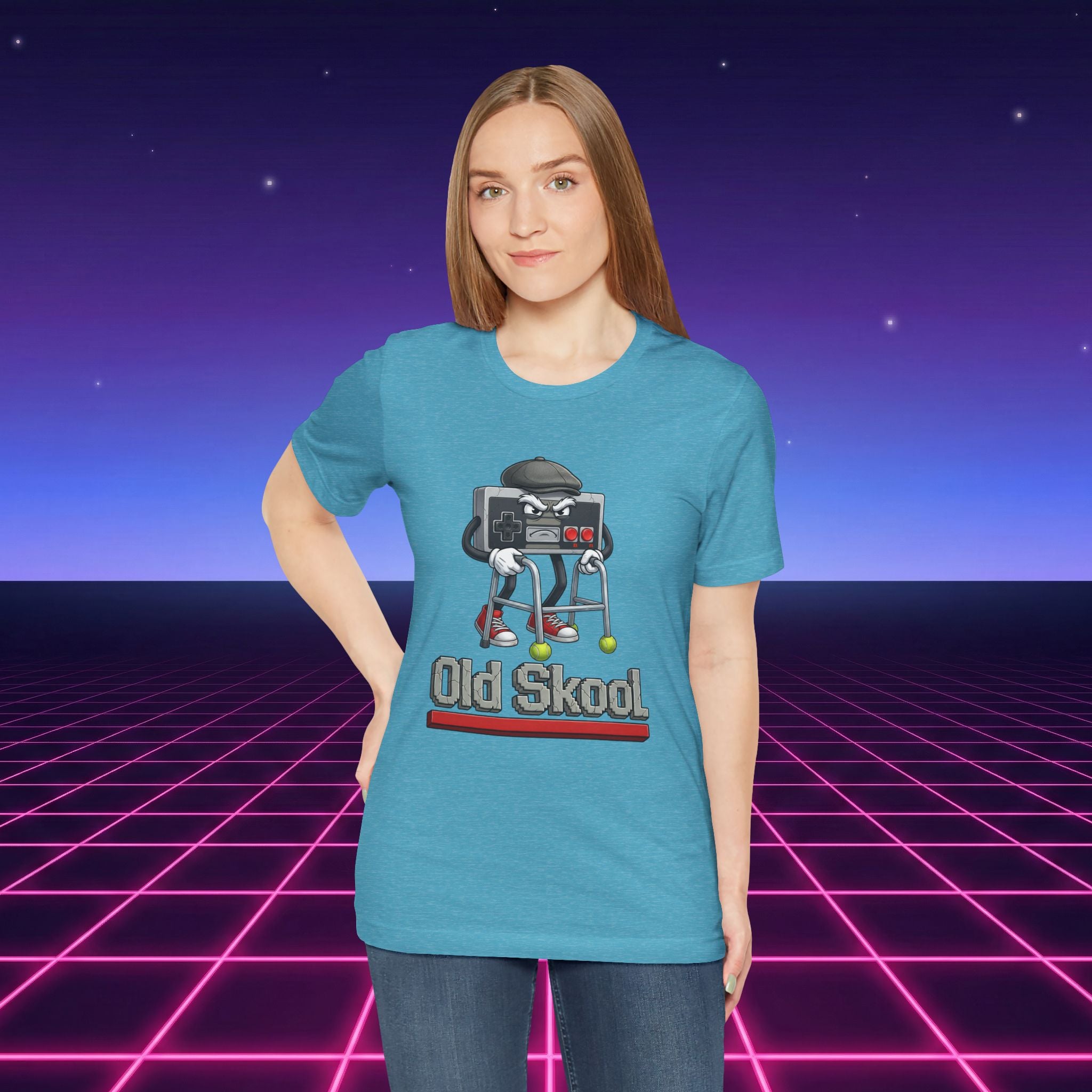 Old Skool Retro Gaming T-Shirt – Vintage Controller Grandpa Gamer Graphic Tee