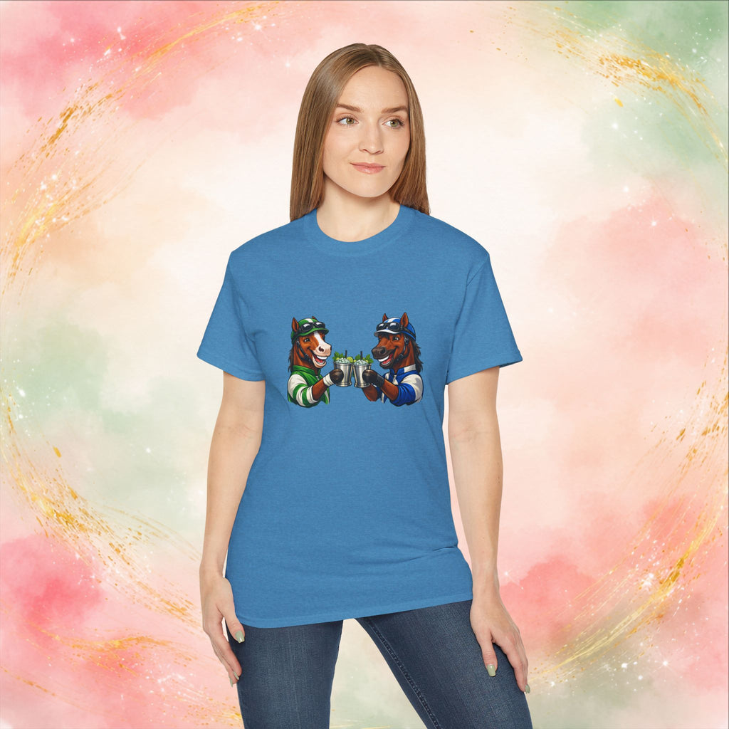 Derby Day Cheers: Funny Jockey Horses & Mint Juleps T-Shirt