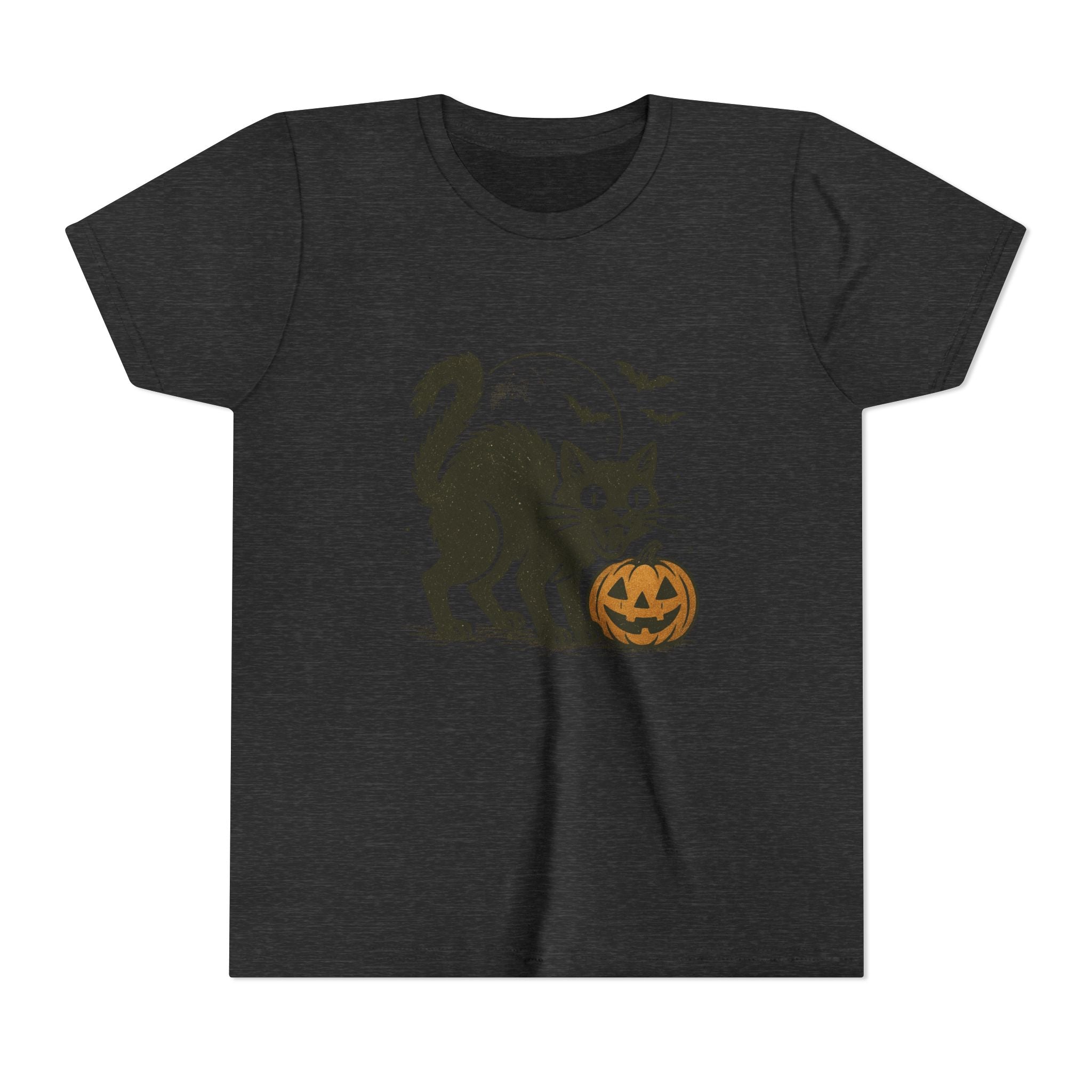 Spooky Black Cat & Jack-O’-Lantern Kids Halloween T-Shirt