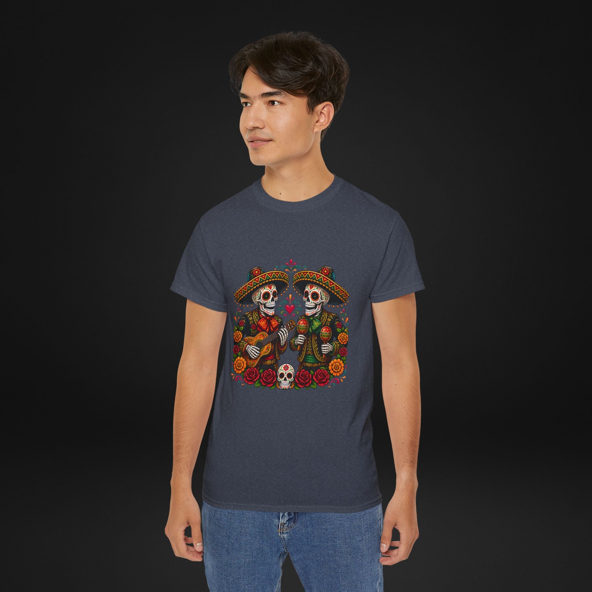 Cinco De Mayo Sugar Skull Mariachi T-Shirt | Dia de los Muertos Inspired Fiesta Tee