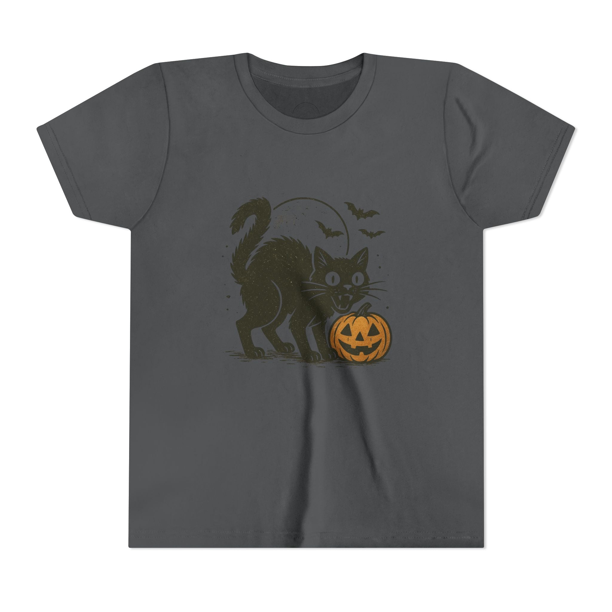 Spooky Black Cat & Jack-O’-Lantern Kids Halloween T-Shirt
