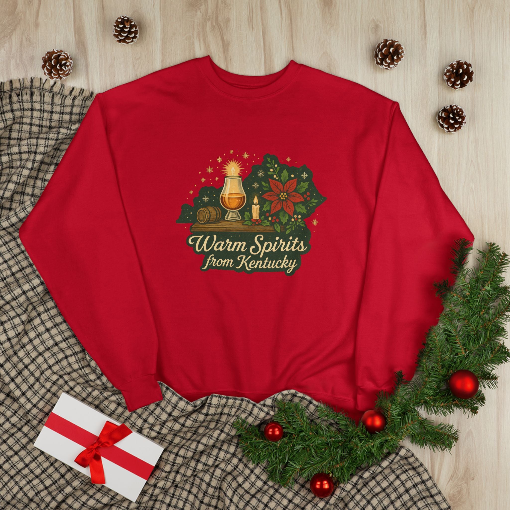 Warm Spirits from Kentucky - Christmas Sweatshirt