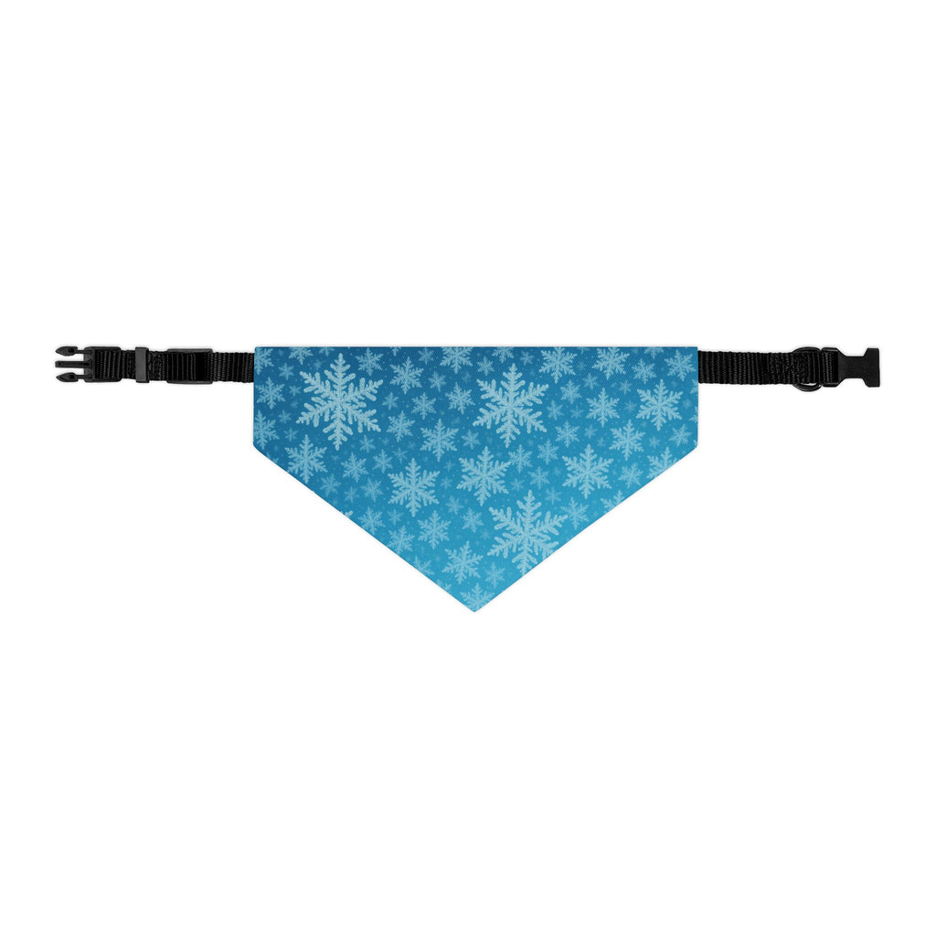 ❄️ Winter Snowflake Pet Bandana – Blue Frost Edition (Multiple Sizes)