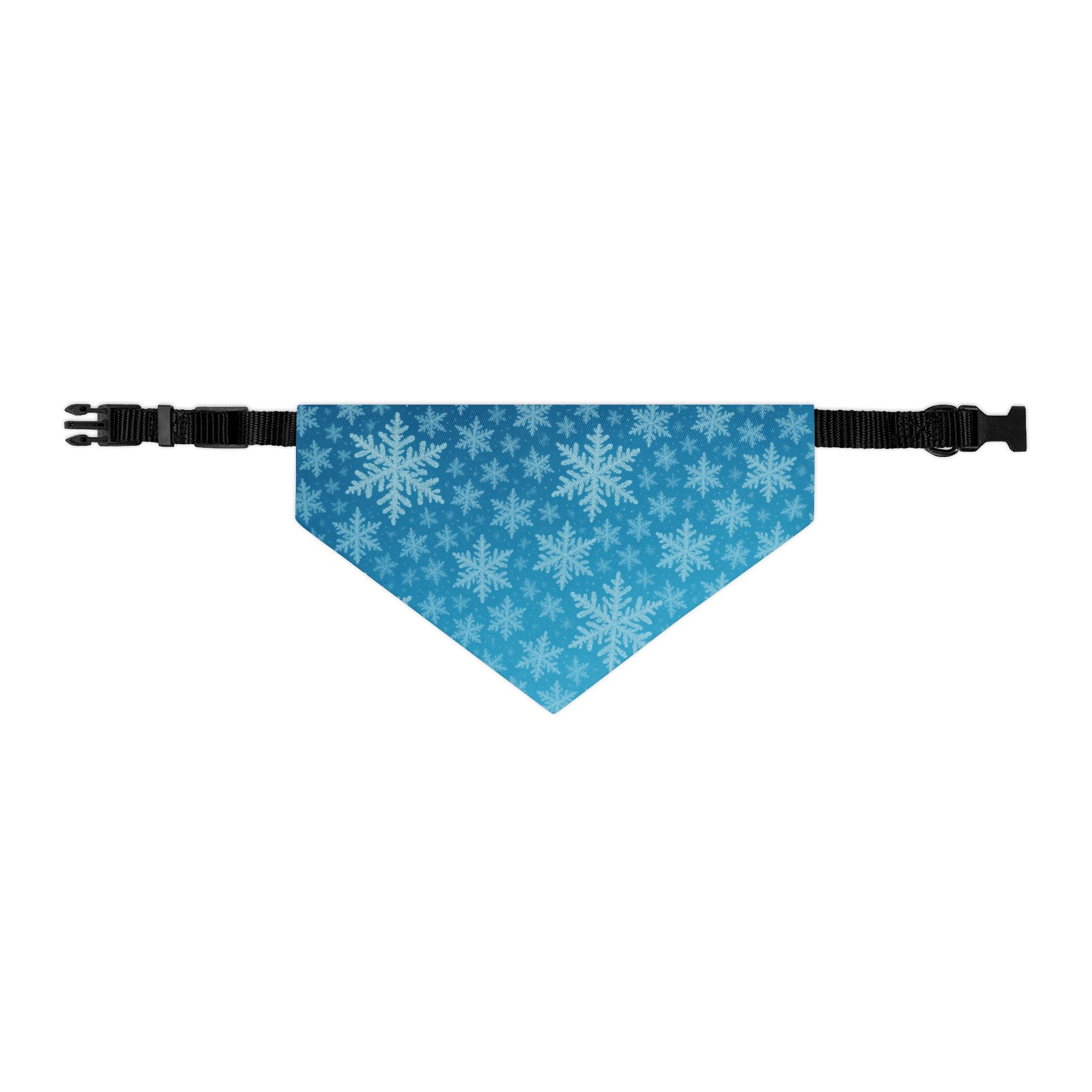 ❄️ Winter Snowflake Pet Bandana – Blue Frost Edition (Multiple Sizes)