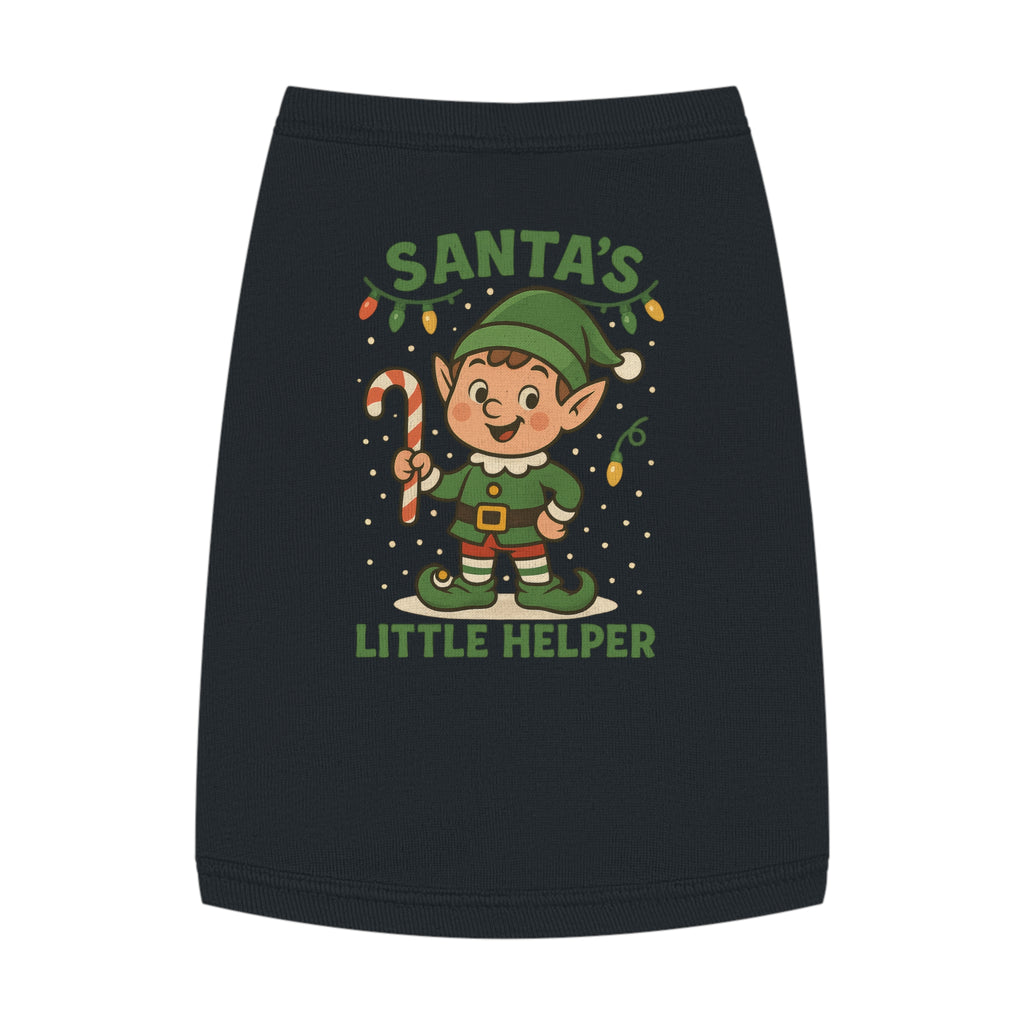 Santa’s Little Helper Dog Christmas Shirt – Cute Holiday Elf Pet Tank Top