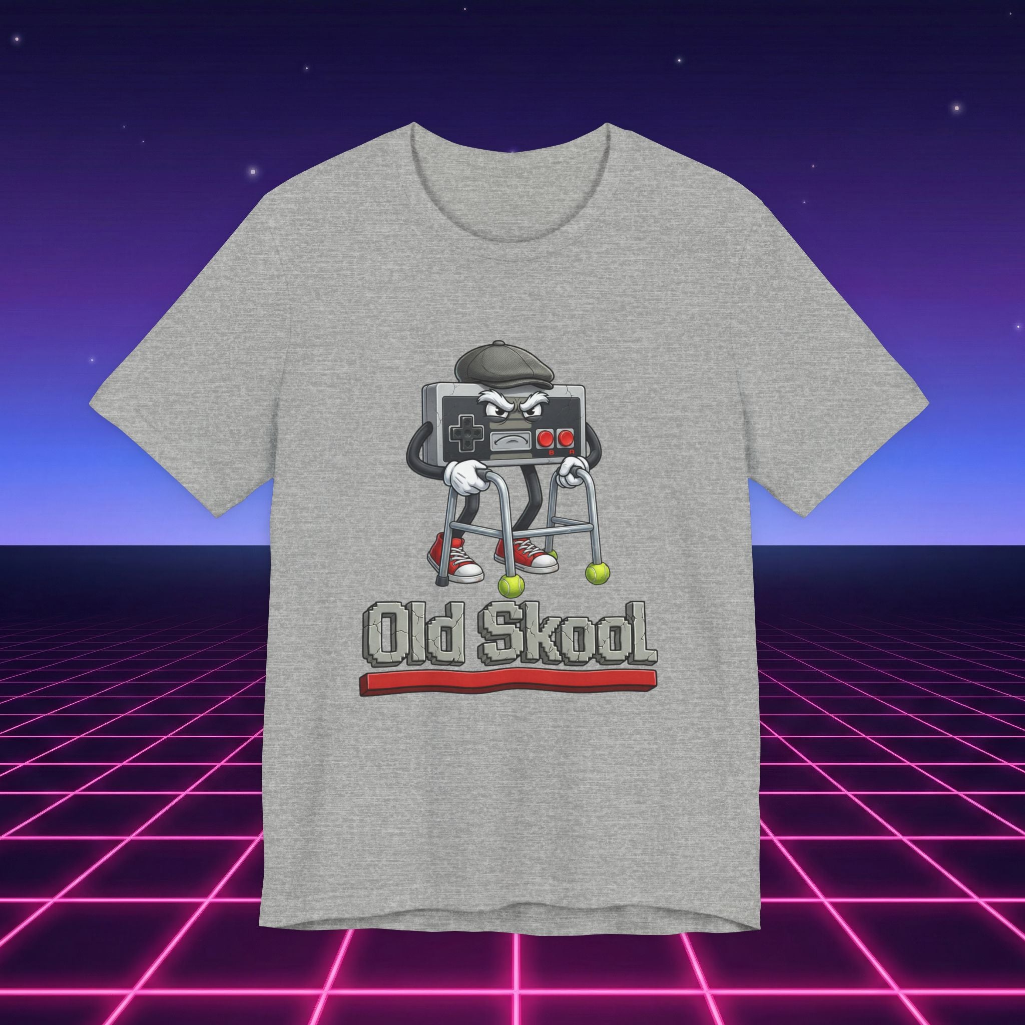 Old Skool Retro Gaming T-Shirt – Vintage Controller Grandpa Gamer Graphic Tee