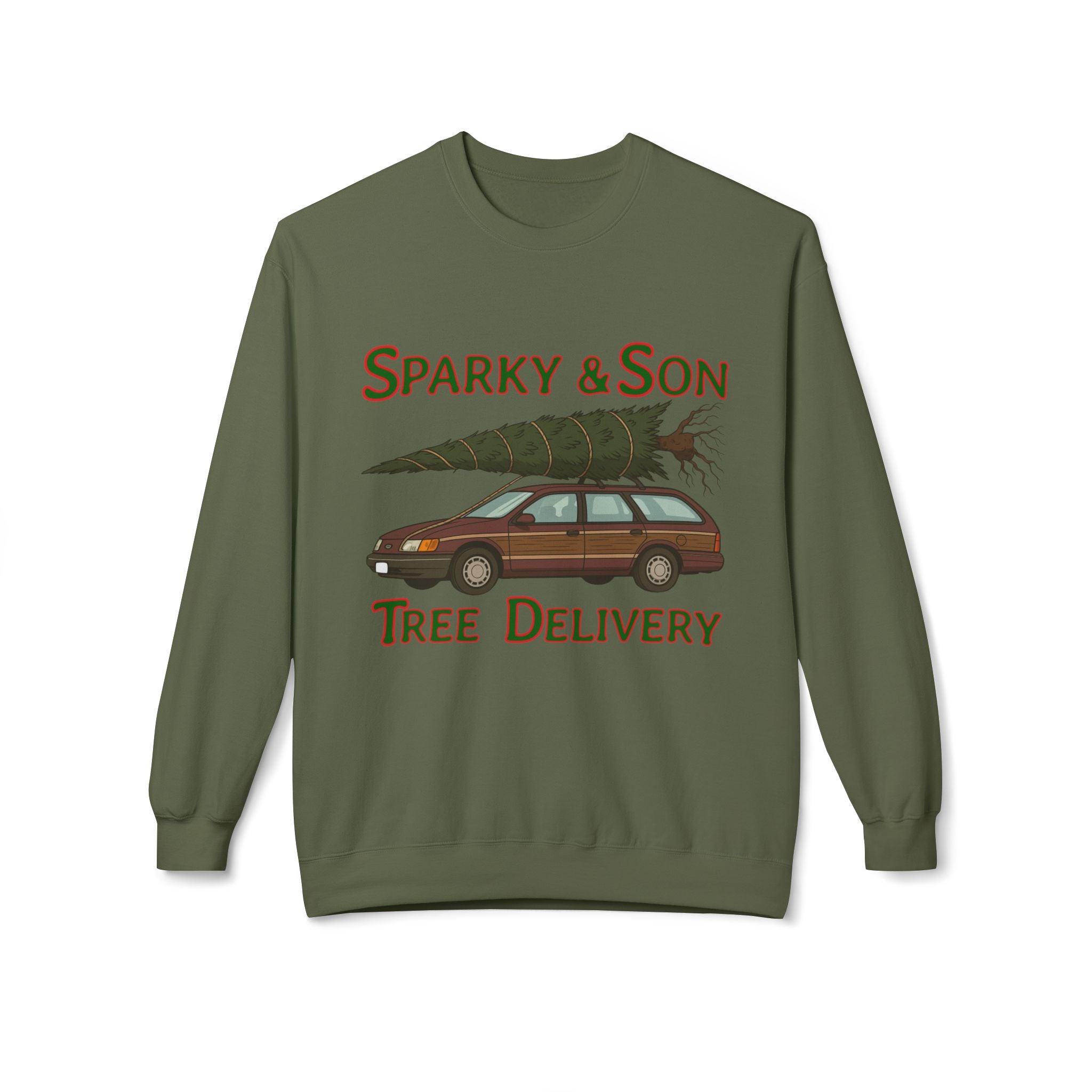 🎄 Sparky & Son Tree Delivery Christmas Sweatshirt – Inspired by a Classic Holiday Comedy