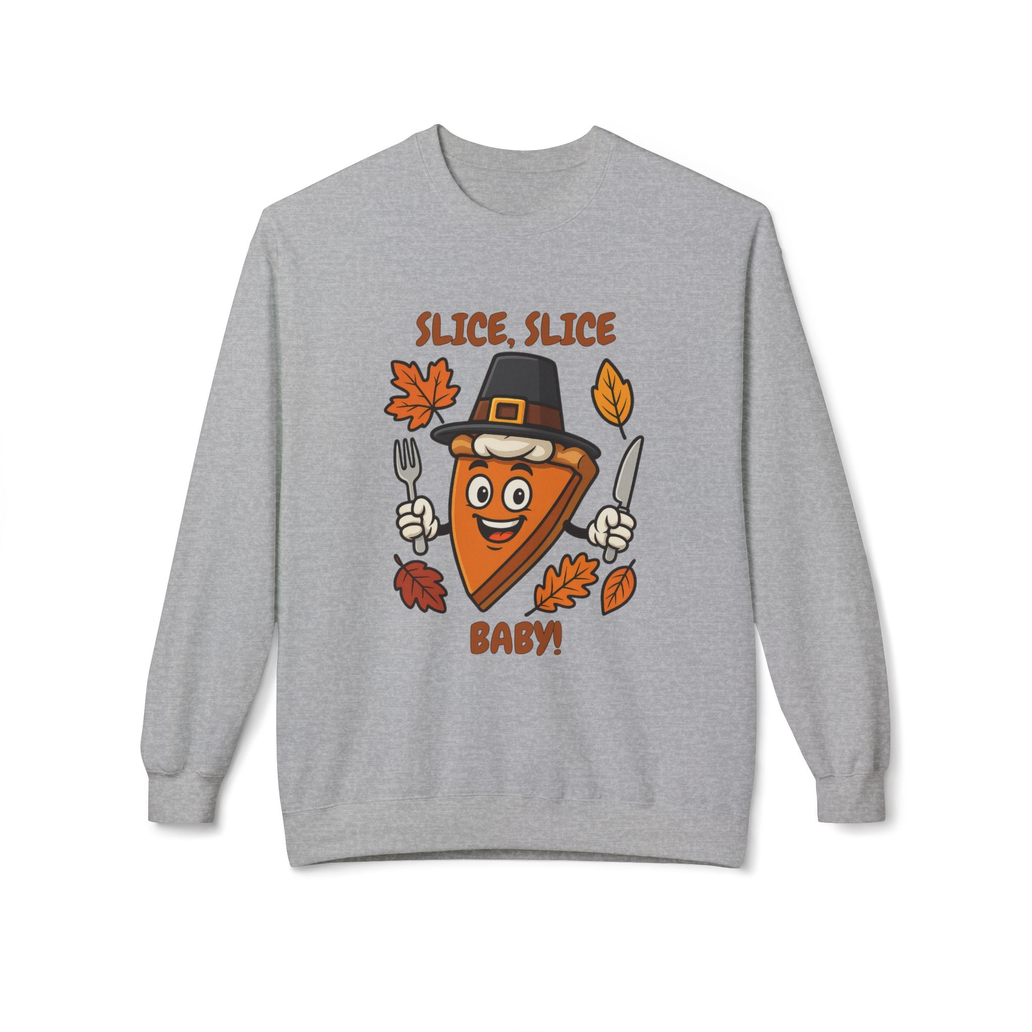 Pumpkin Pie Pilgrim Slice Cartoon | Fun Thanksgiving Sweatshirt