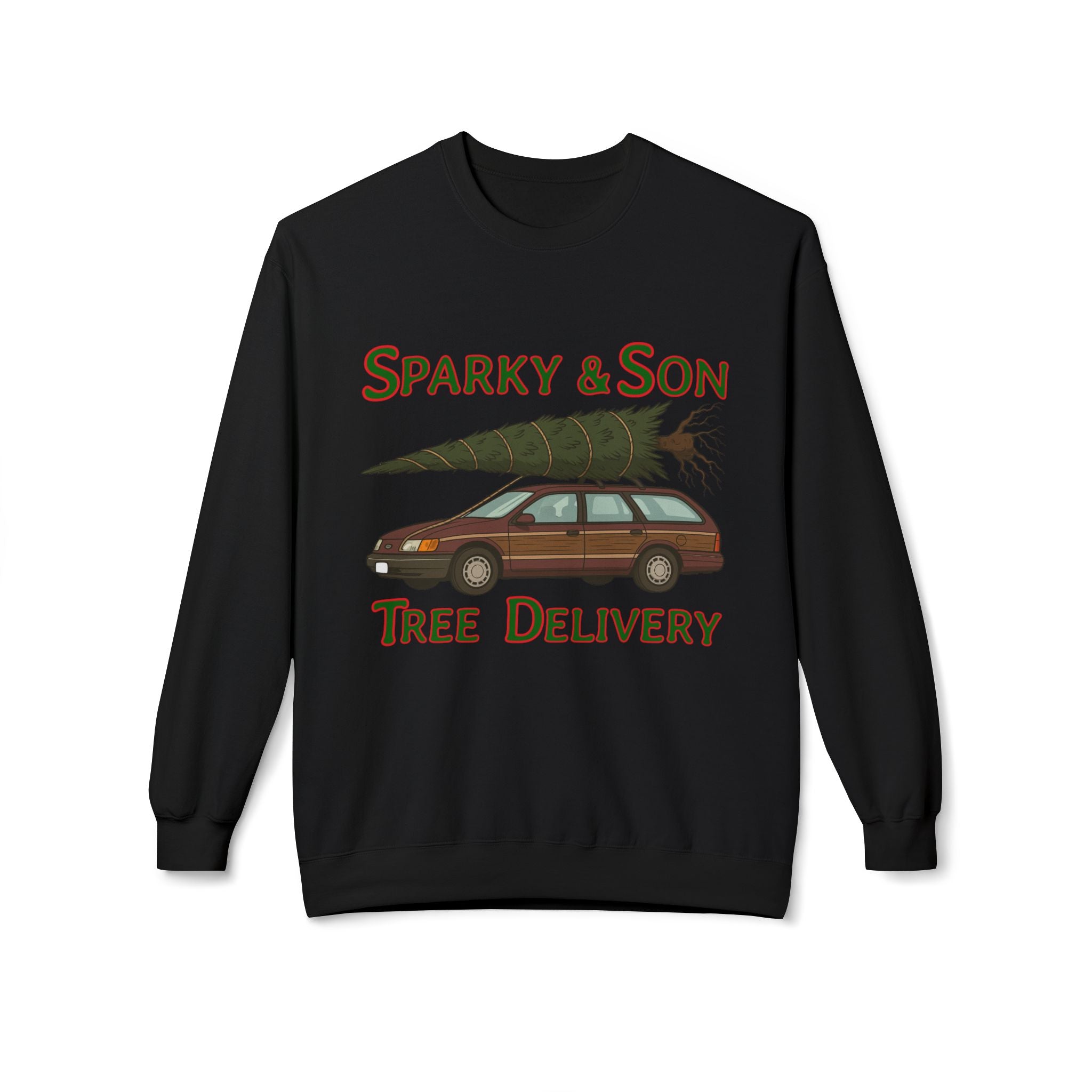 🎄 Sparky & Son Tree Delivery Christmas Sweatshirt – Inspired by a Classic Holiday Comedy