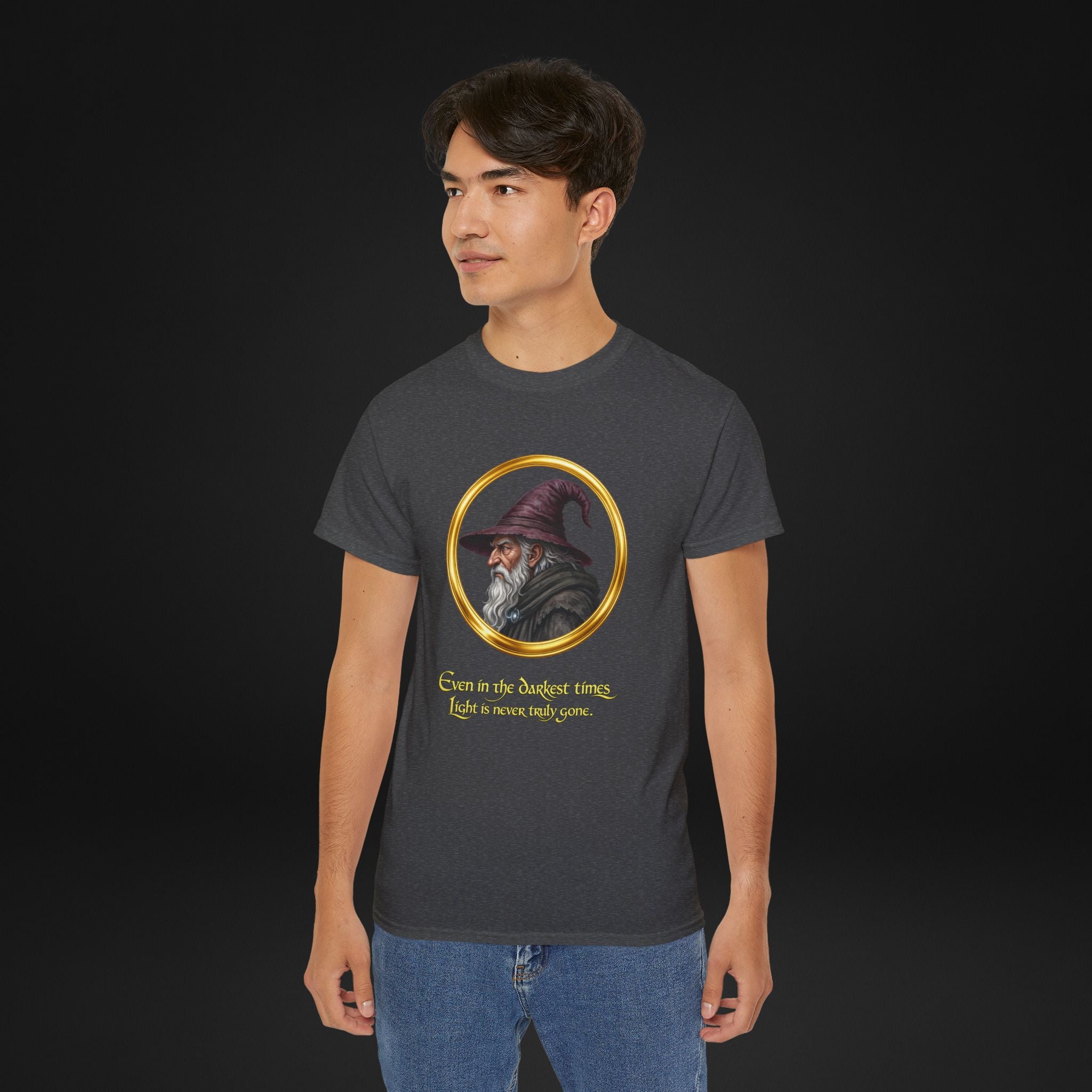 Vintage Wizard Graphic T-Shirt | Fantasy Side Profile Tee