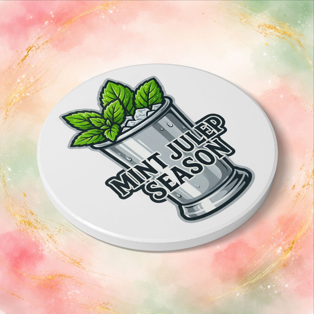 Mint Julep Season Coaster | Derby Drink Coaster | Kentucky Horse Racing Bar Decor