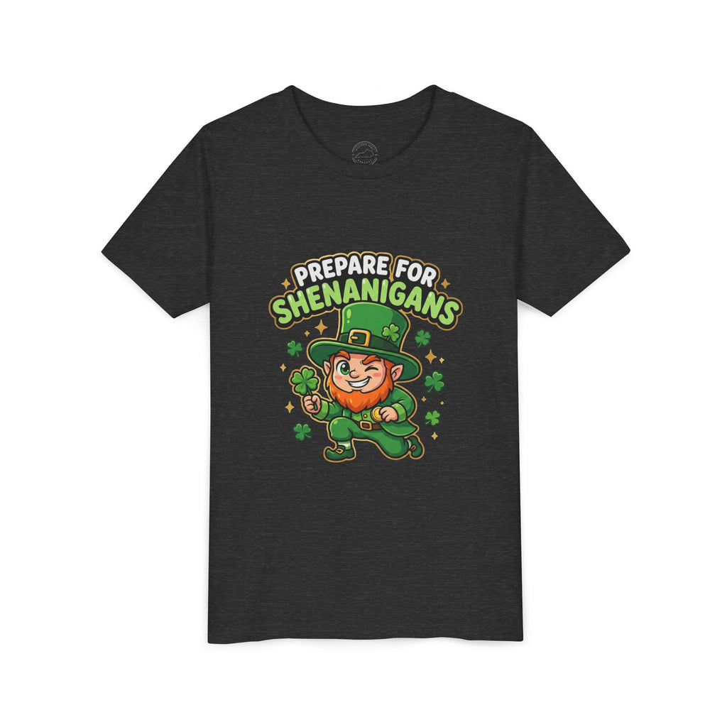 Prepare For Shenanigans Youth T-Shirt – Funny St. Patrick’s Day Leprechaun Shirt for Kids
