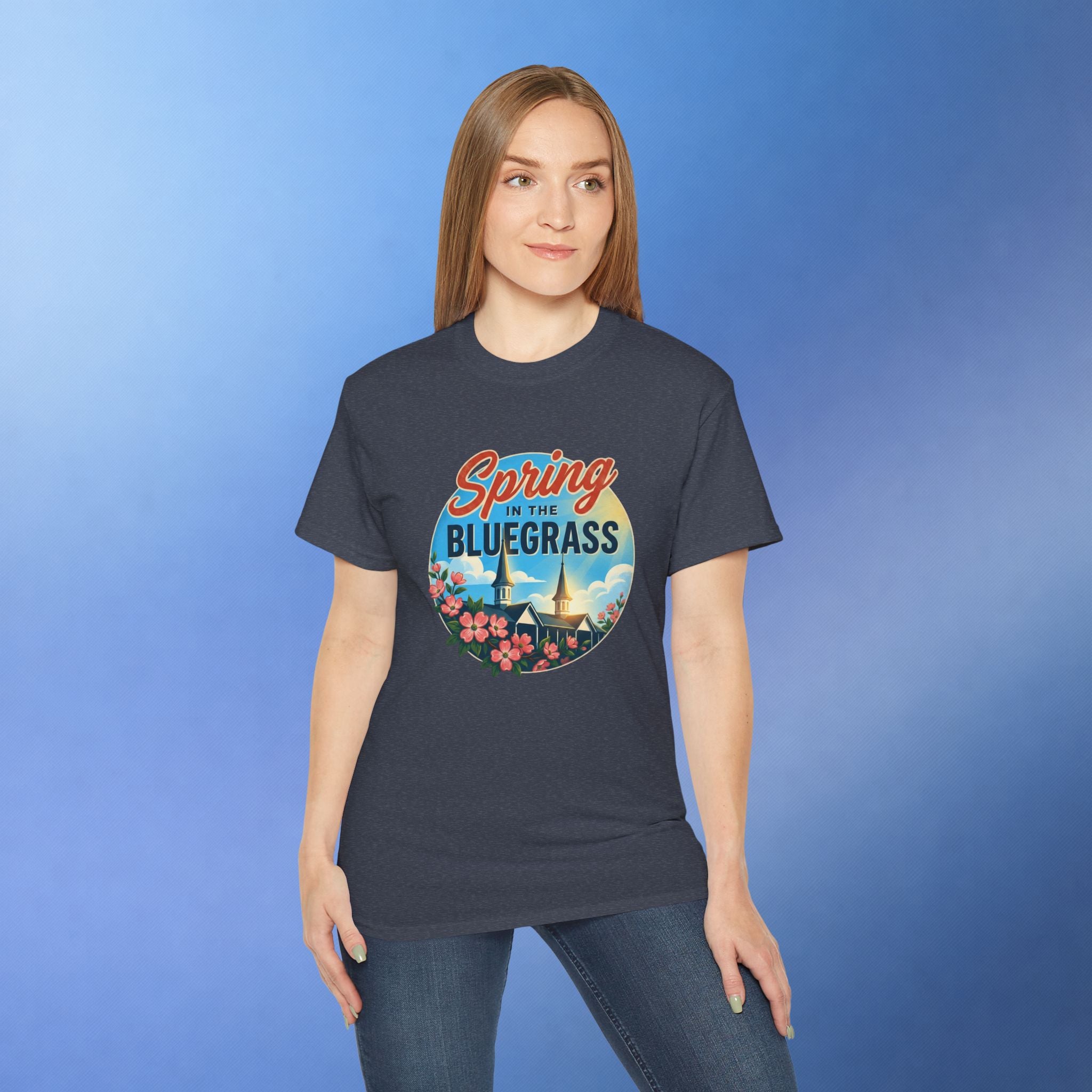 Spring in the Bluegrass T-Shirt – Kentucky Spring Floral Twin Spires Graphic Tee | Bluegrass Spirit Apparel