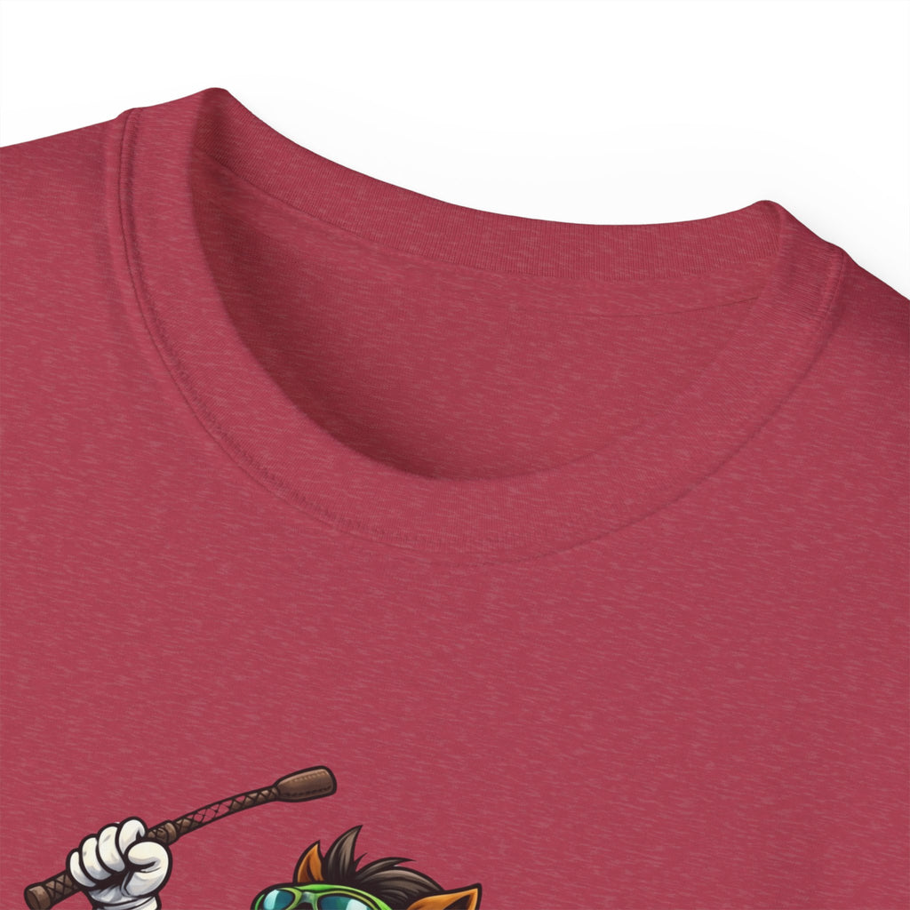 Funny Derby Horse & Jockey T-Shirt | Playful Horse Racing Graphic Tee