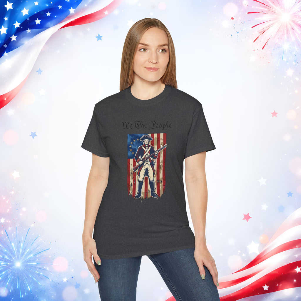 Revolutionary Soldier 4th of July T-Shirt | Vintage American Flag Patriotic Tee