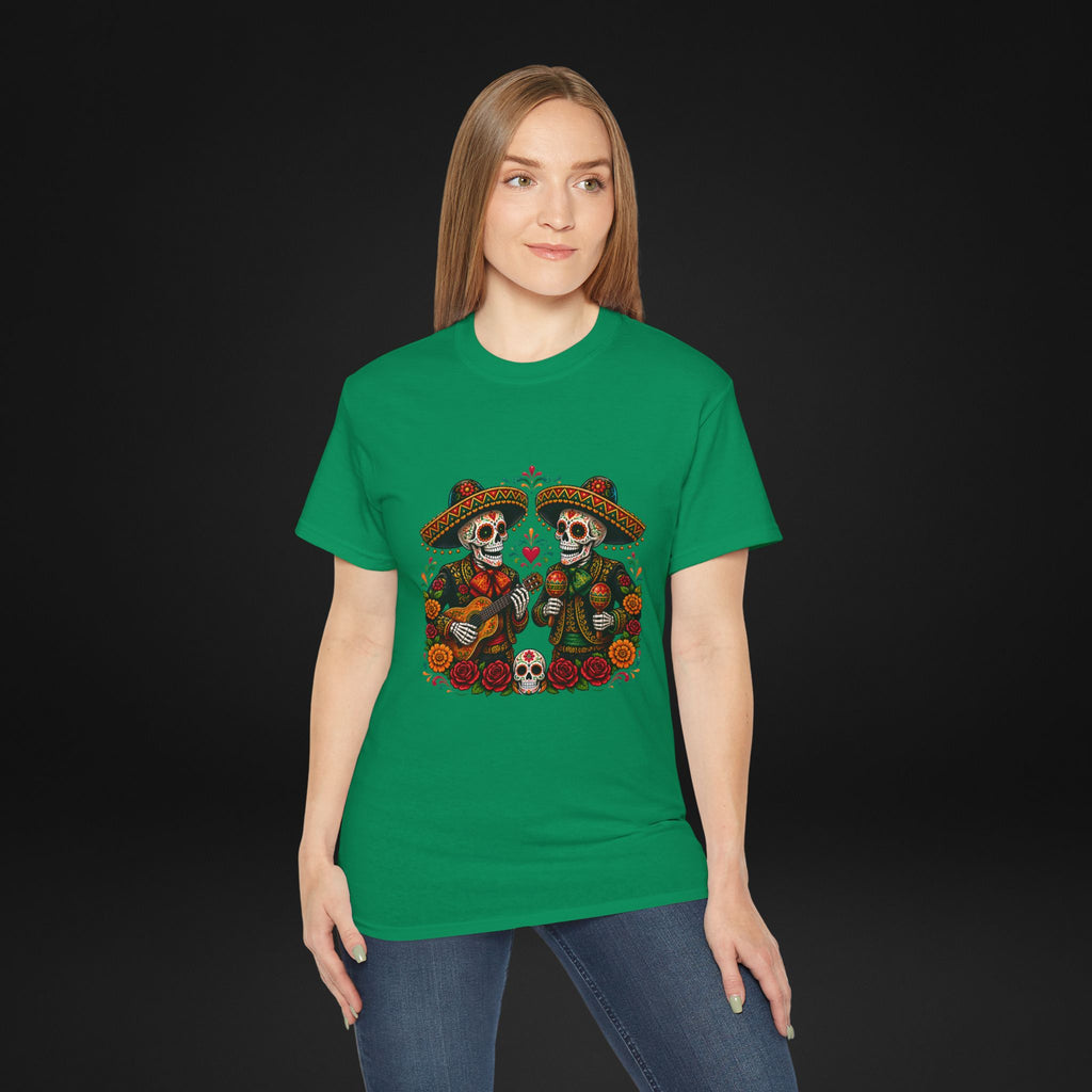 Cinco De Mayo Sugar Skull Mariachi T-Shirt | Dia de los Muertos Inspired Fiesta Tee