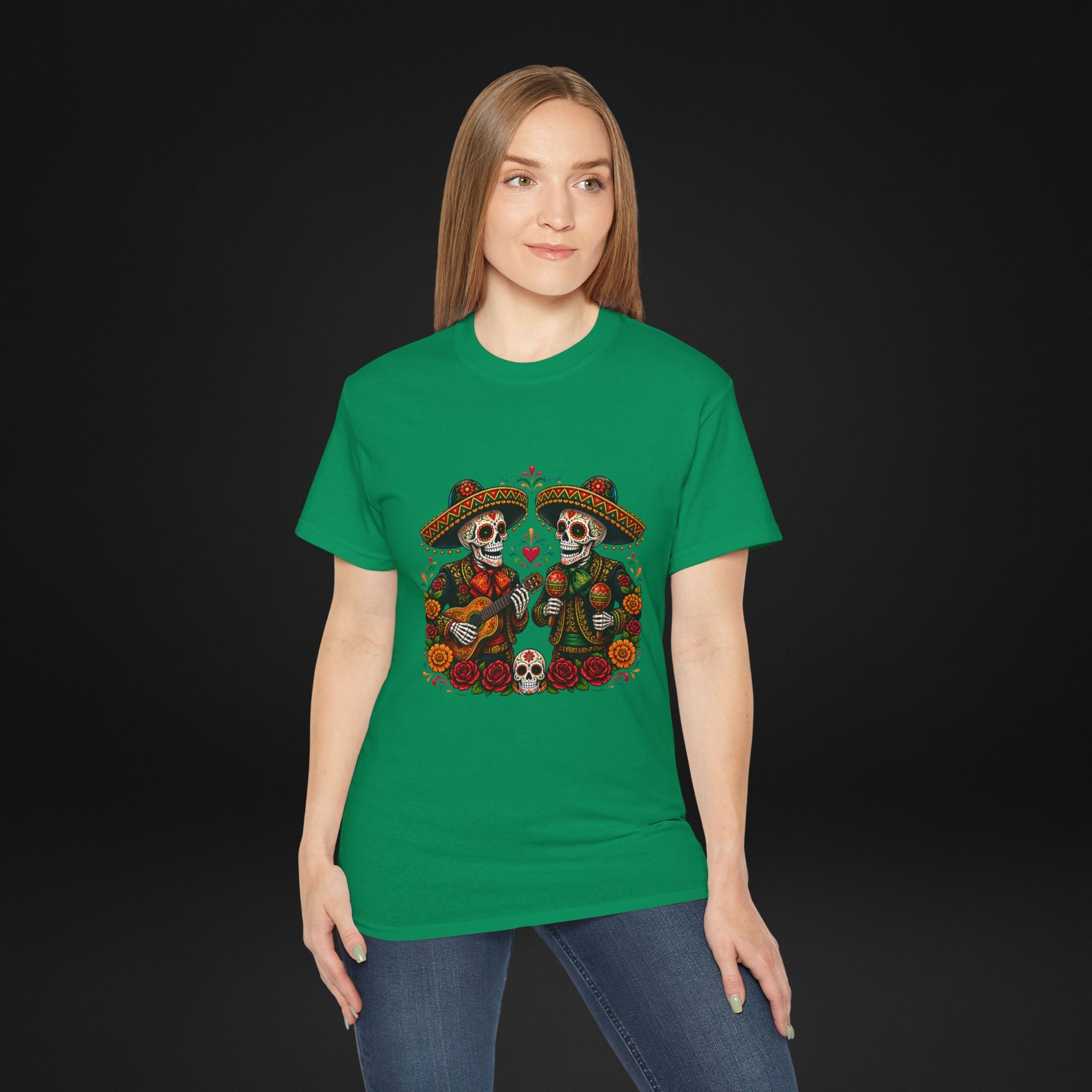 Cinco De Mayo Sugar Skull Mariachi T-Shirt | Dia de los Muertos Inspired Fiesta Tee