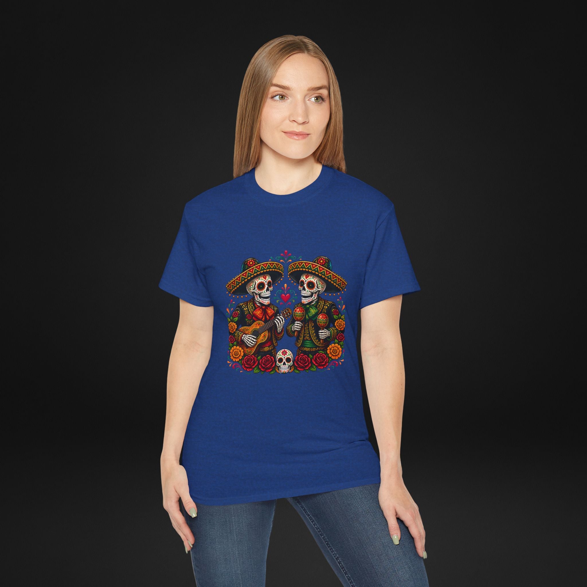 Cinco De Mayo Sugar Skull Mariachi T-Shirt | Dia de los Muertos Inspired Fiesta Tee