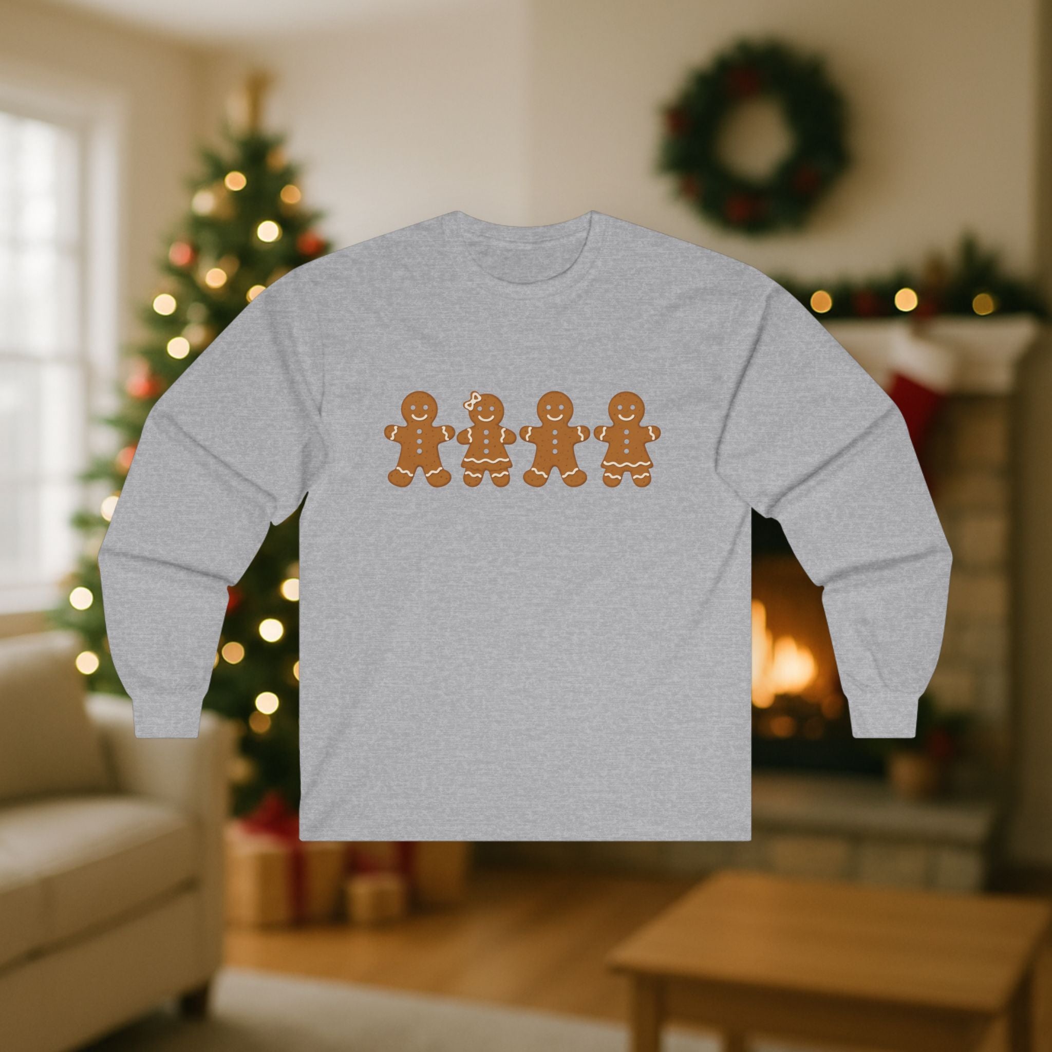 Gingerbread Family Christmas Long Sleeve Shirt – Cute Holiday Cookie Design | Festive Matching Family Christmas Tee