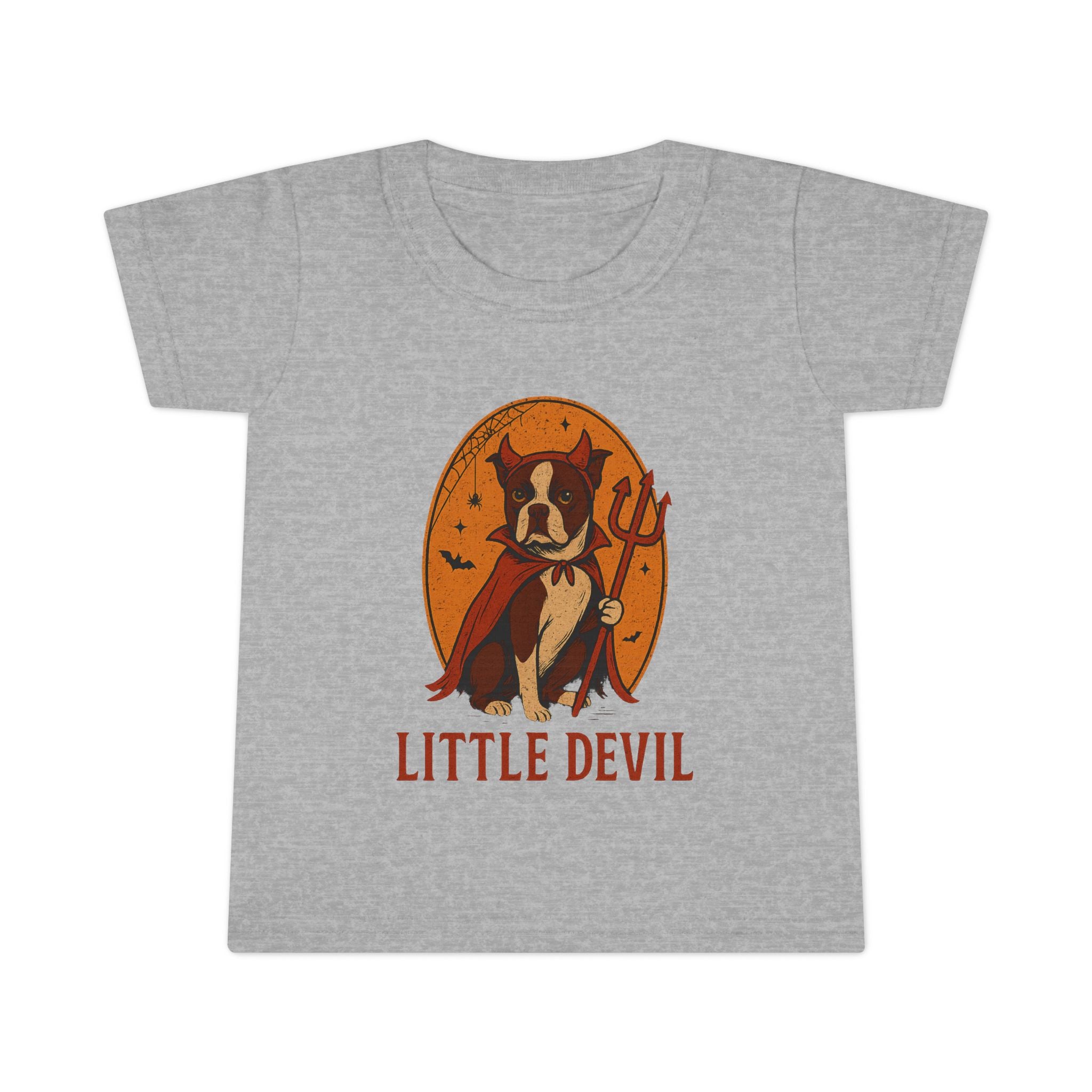 Little Devil Boston Terrier Toddler Halloween Shirt
