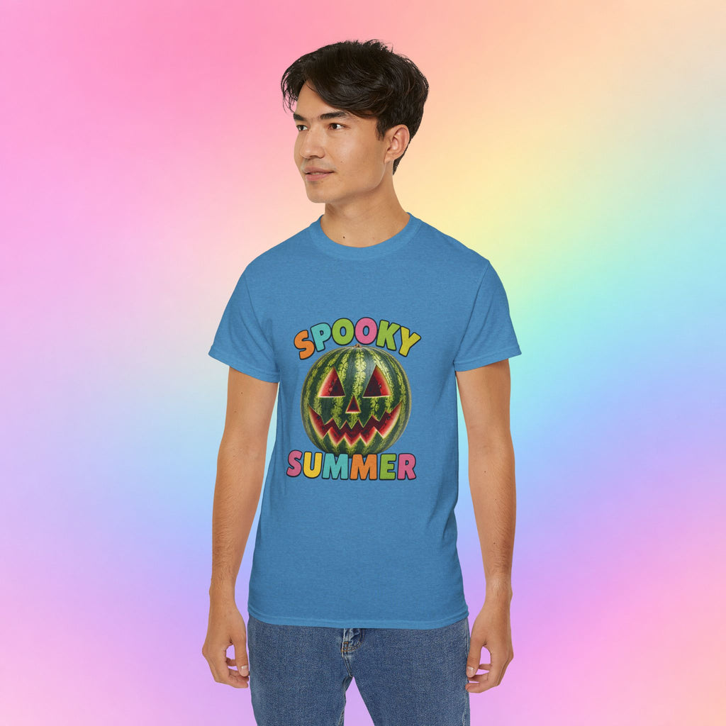 Spooky Summer Watermelon Jack-O’-Lantern T-Shirt | Summerween Halloween Shirt