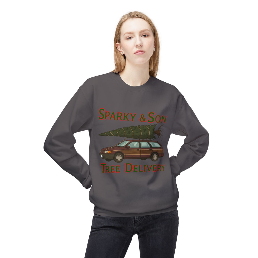 🎄 Sparky & Son Tree Delivery Christmas Sweatshirt – Inspired by a Classic Holiday Comedy