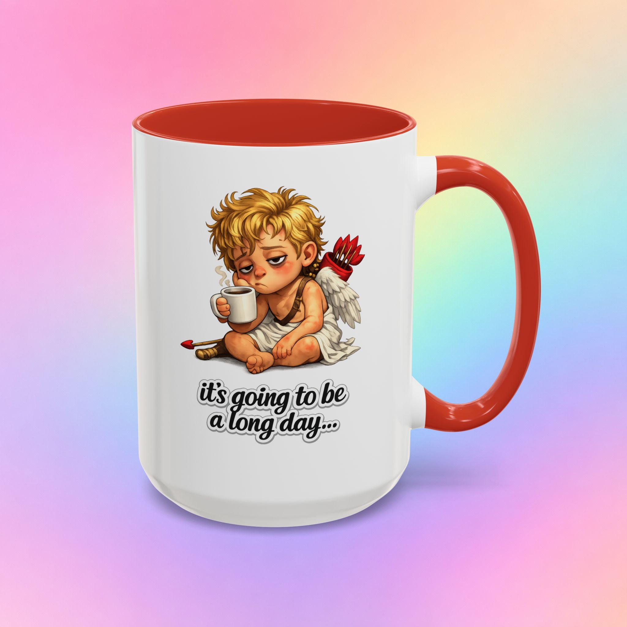 It’s Going to Be a Long Day Cupid Coffee Mug – Funny Valentine’s Day Coffee Lover Gift