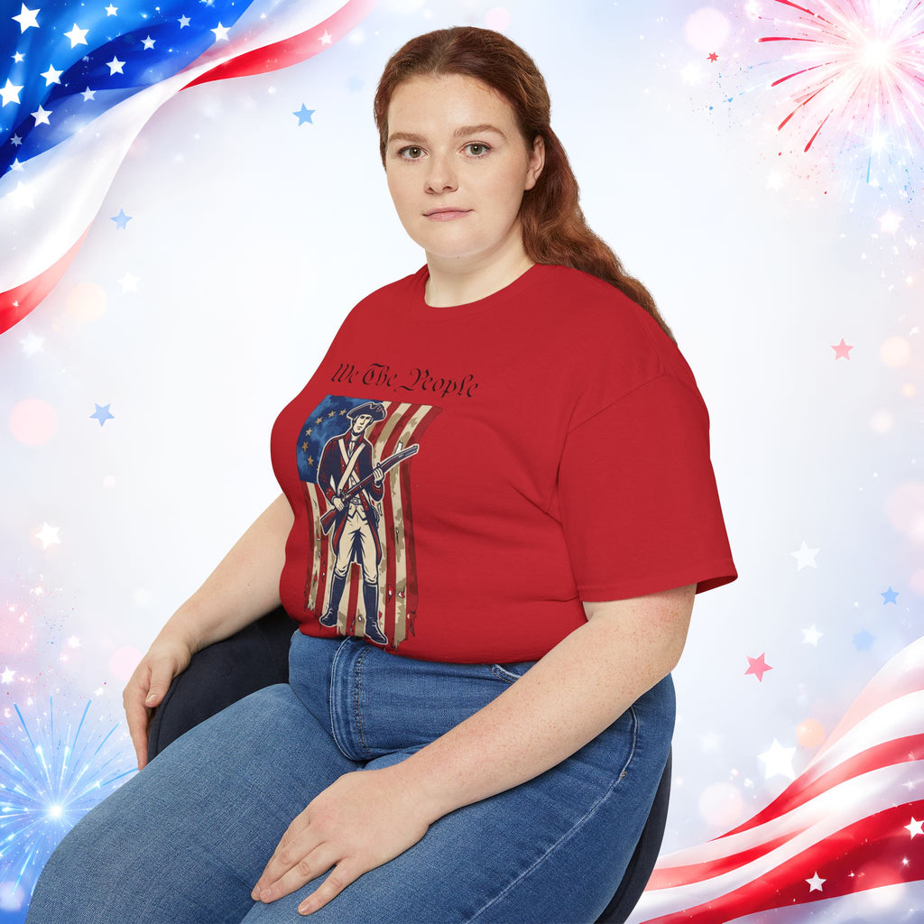 Revolutionary Soldier 4th of July T-Shirt | Vintage American Flag Patriotic Tee