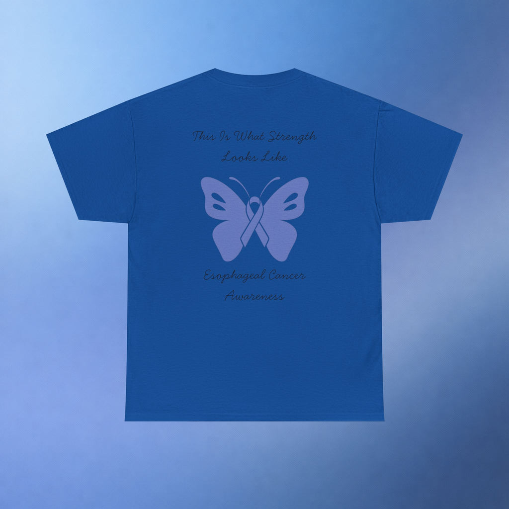 Esophageal Cancer Awareness T-Shirt | This Is What Strength Looks Like Butterfly Ribbon Tee