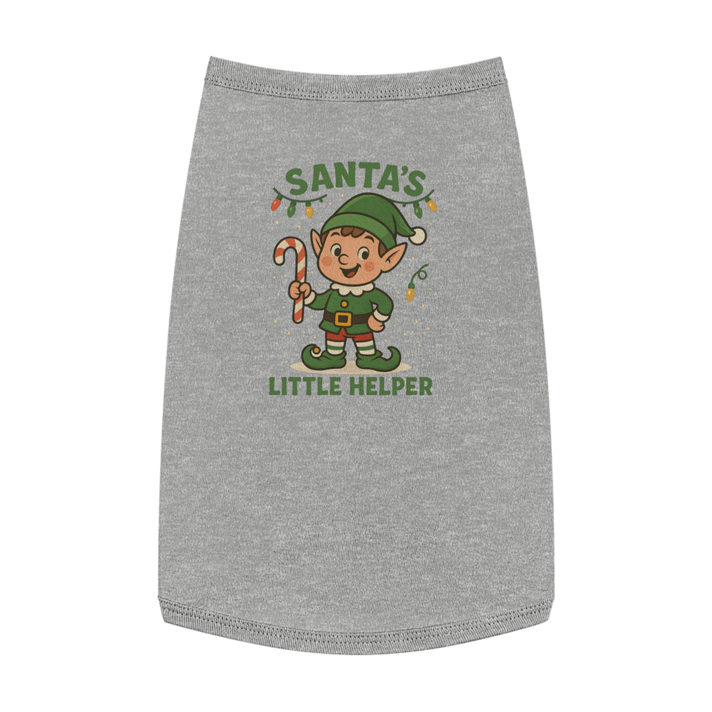 Santa’s Little Helper Dog Christmas Shirt – Cute Holiday Elf Pet Tank Top