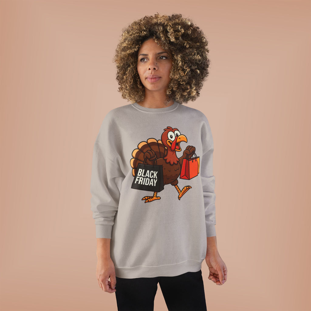 Black Friday Shopping Turkey Sweatshirt – Funny Thanksgiving & Holiday Gift