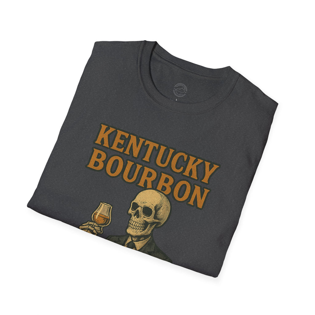 Kentucky Bourbon Skeleton Gentleman T-Shirt – Vintage Spooky Whiskey Art