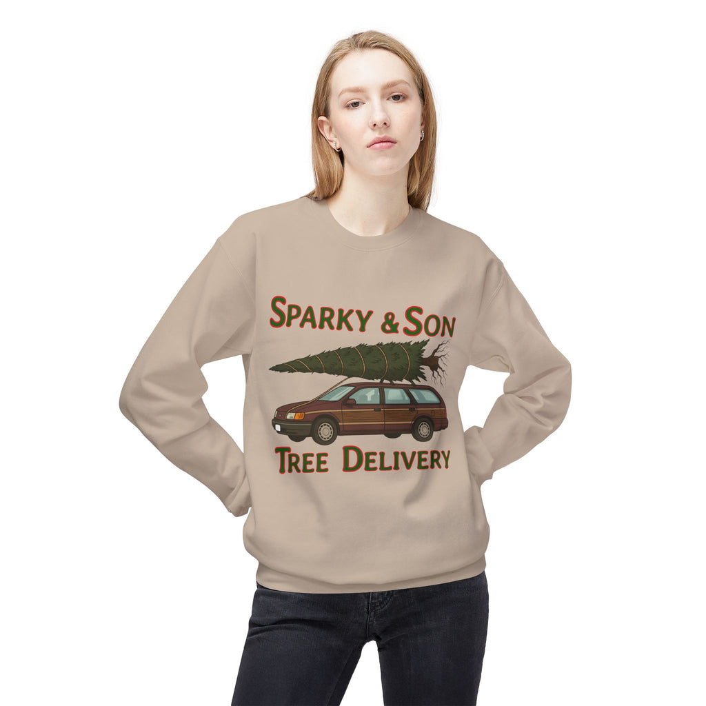 🎄 Sparky & Son Tree Delivery Christmas Sweatshirt – Inspired by a Classic Holiday Comedy