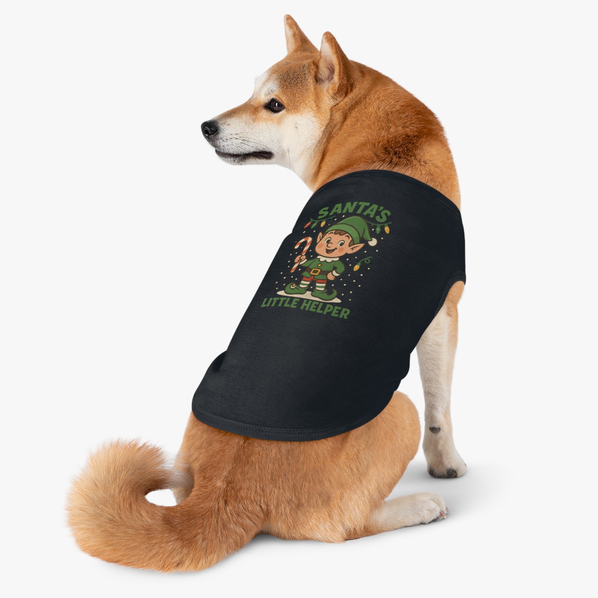 Santa’s Little Helper Dog Christmas Shirt – Cute Holiday Elf Pet Tank Top