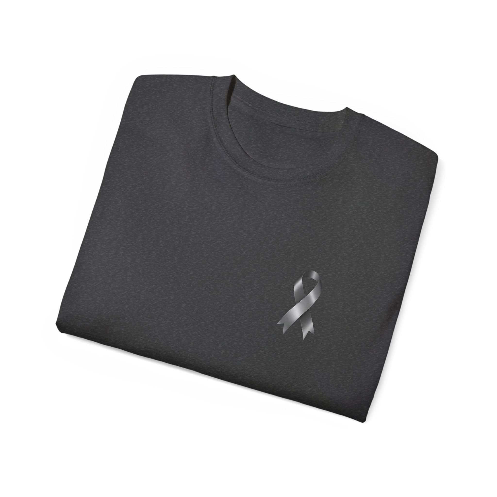 Brain Cancer Awareness Month T-Shirt | Gray Ribbon Floral Brain Design