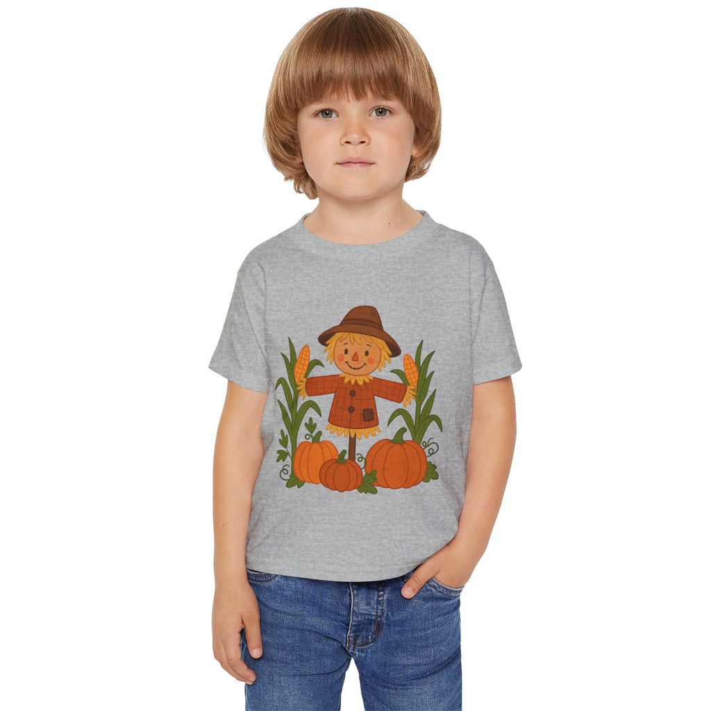 Cute Scarecrow & Pumpkins Fall Toddler T-Shirt
