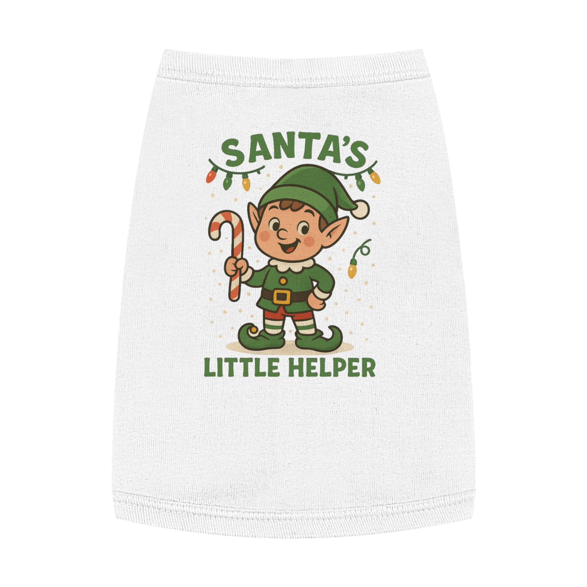 Santa’s Little Helper Dog Christmas Shirt – Cute Holiday Elf Pet Tank Top
