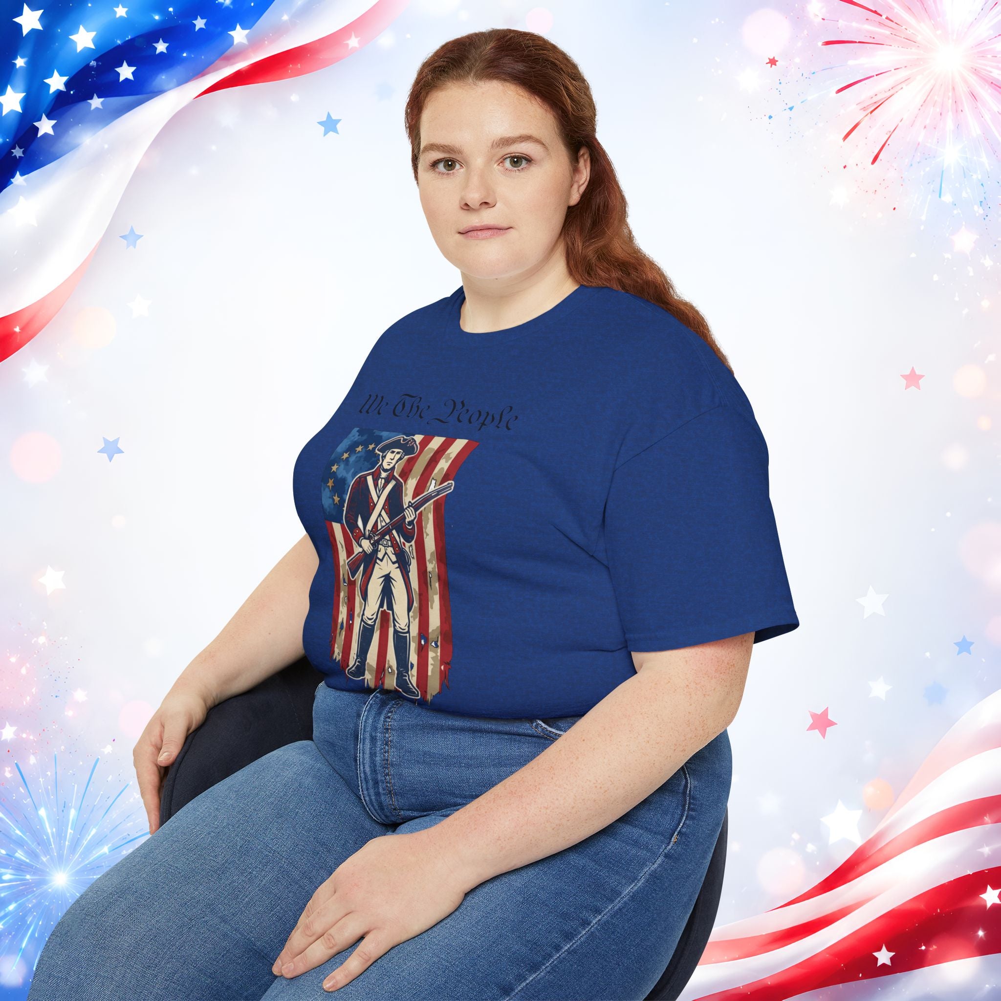 Revolutionary Soldier 4th of July T-Shirt | Vintage American Flag Patriotic Tee