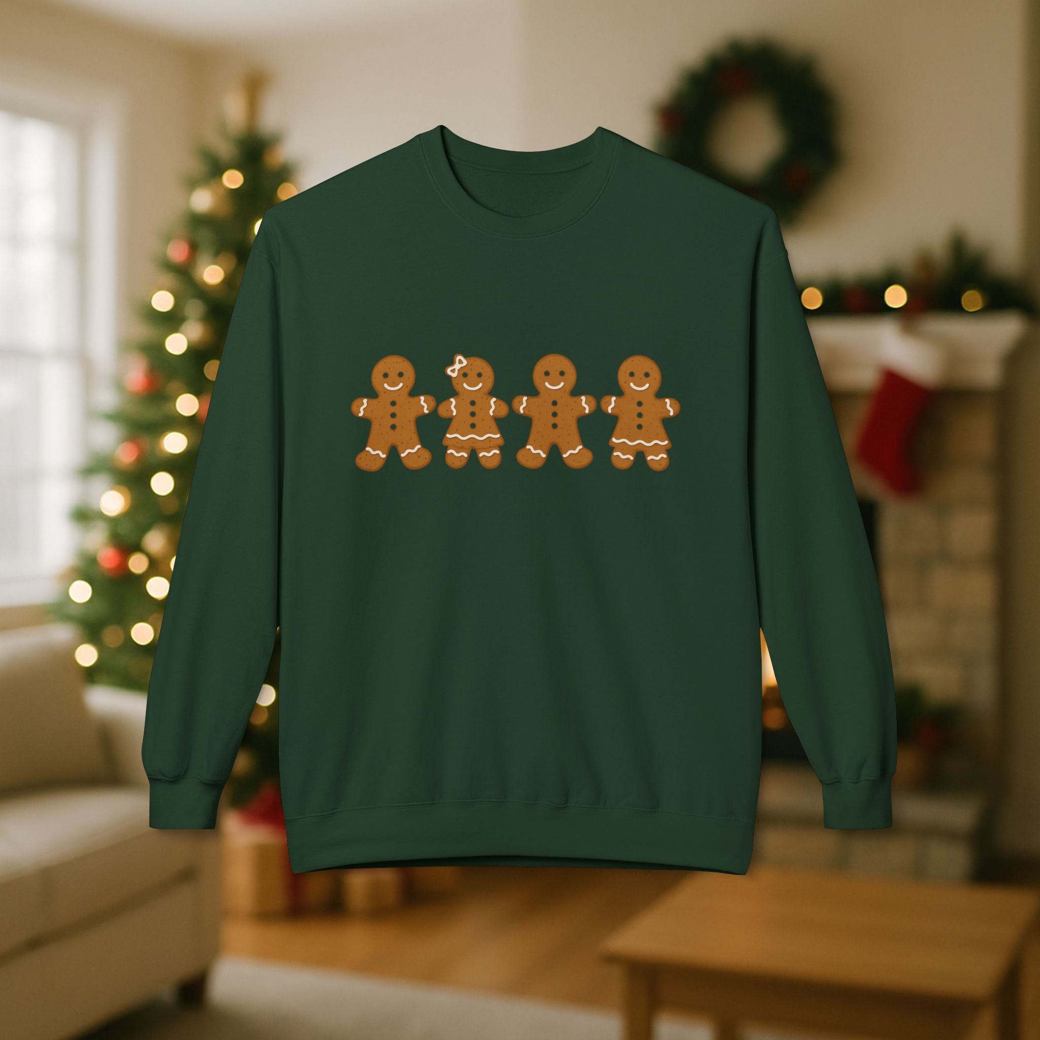 Gingerbread Family Christmas Sweatshirt – Cute Holiday Cookie Crewneck | Festive Matching Family Christmas Sweater